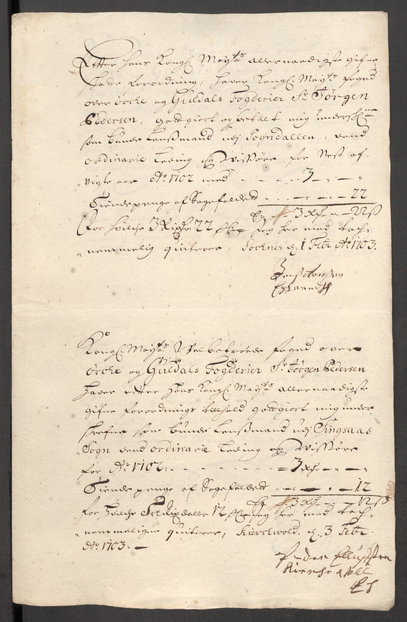 Rentekammeret inntil 1814, Reviderte regnskaper, Fogderegnskap, AV/RA-EA-4092/R60/L3952: Fogderegnskap Orkdal og Gauldal, 1702, p. 351