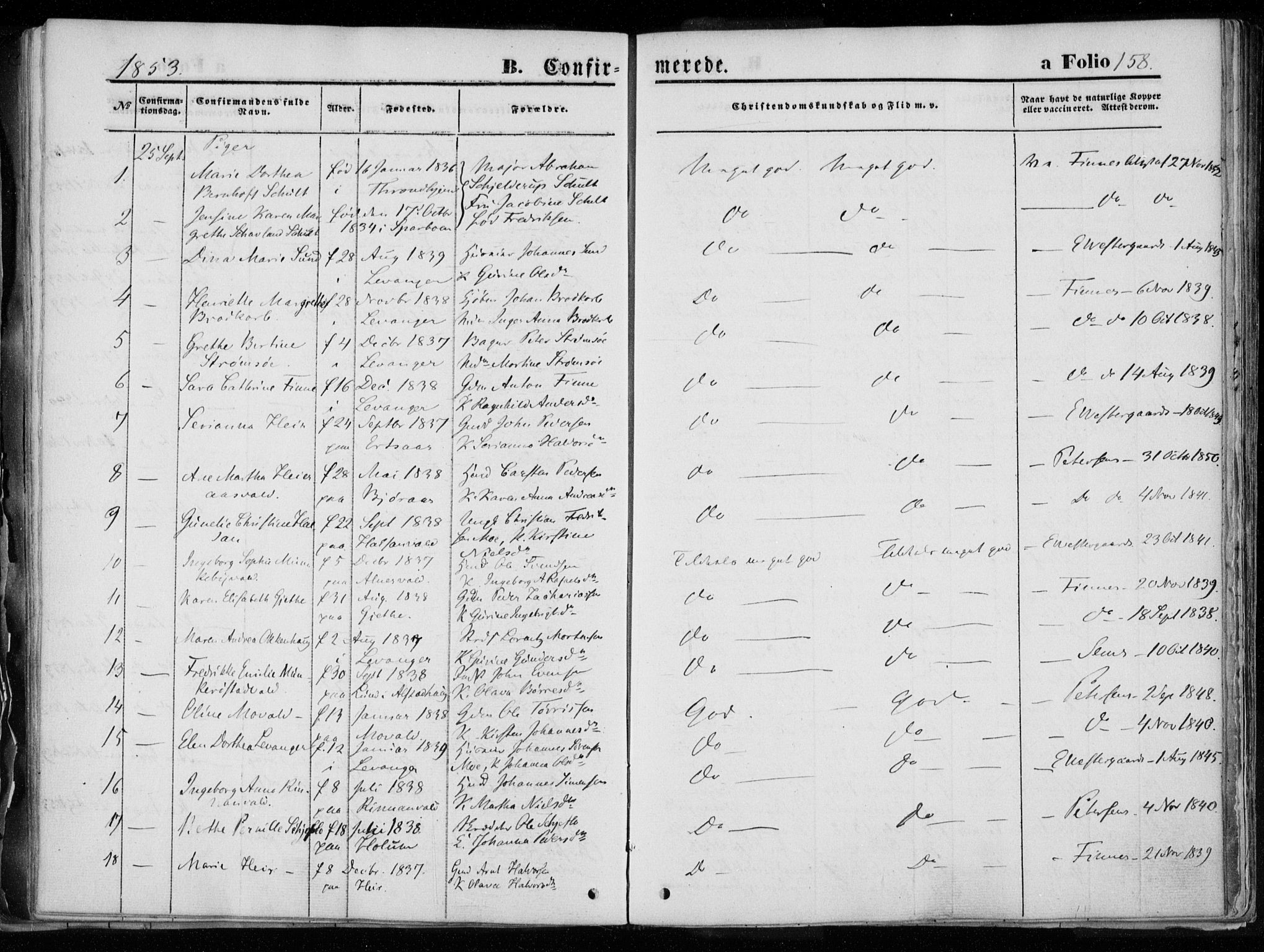 Ministerialprotokoller, klokkerbøker og fødselsregistre - Nord-Trøndelag, SAT/A-1458/720/L0183: Parish register (official) no. 720A01, 1836-1855, p. 158