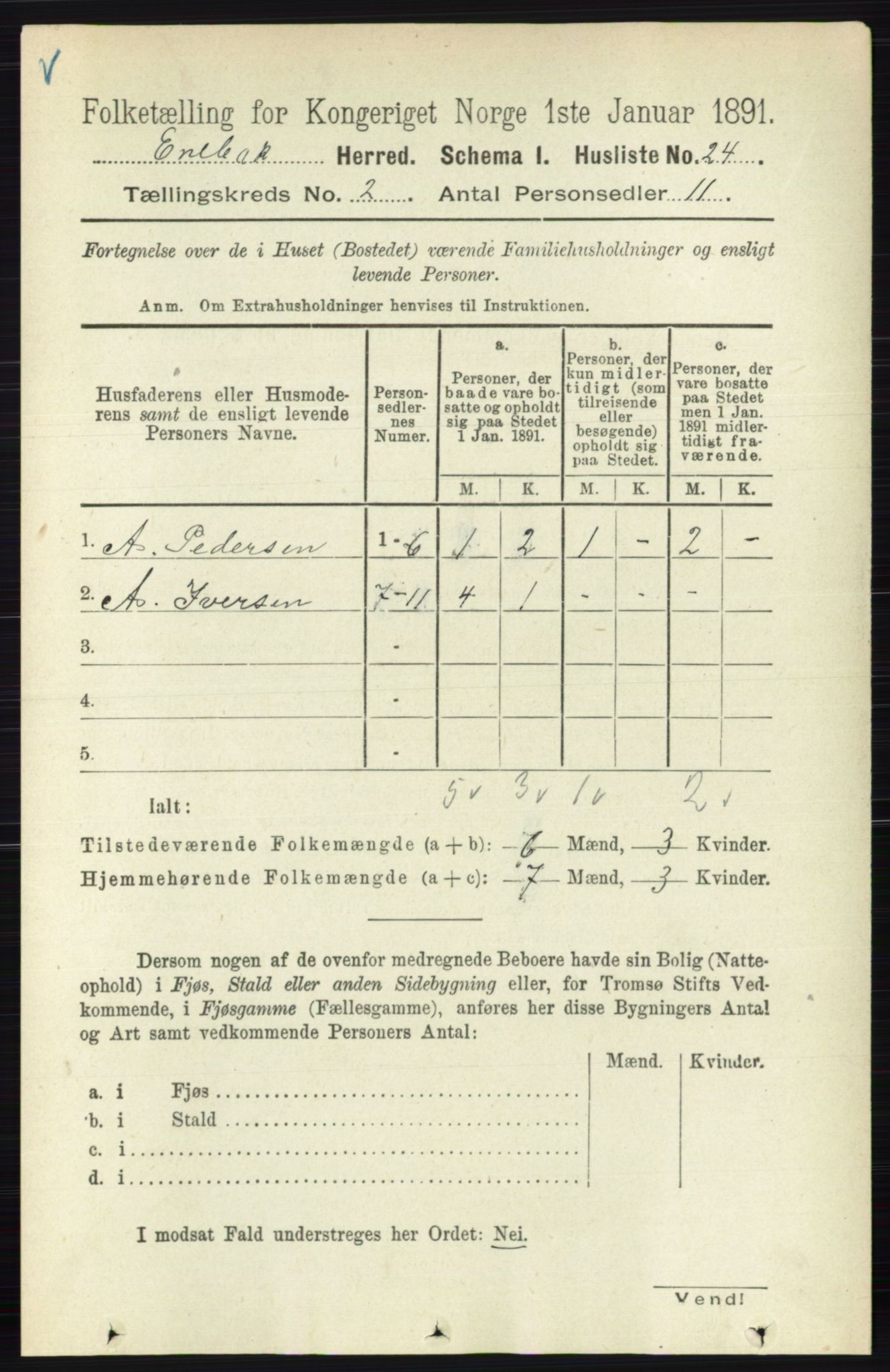 RA, 1891 census for 0229 Enebakk, 1891, p. 728