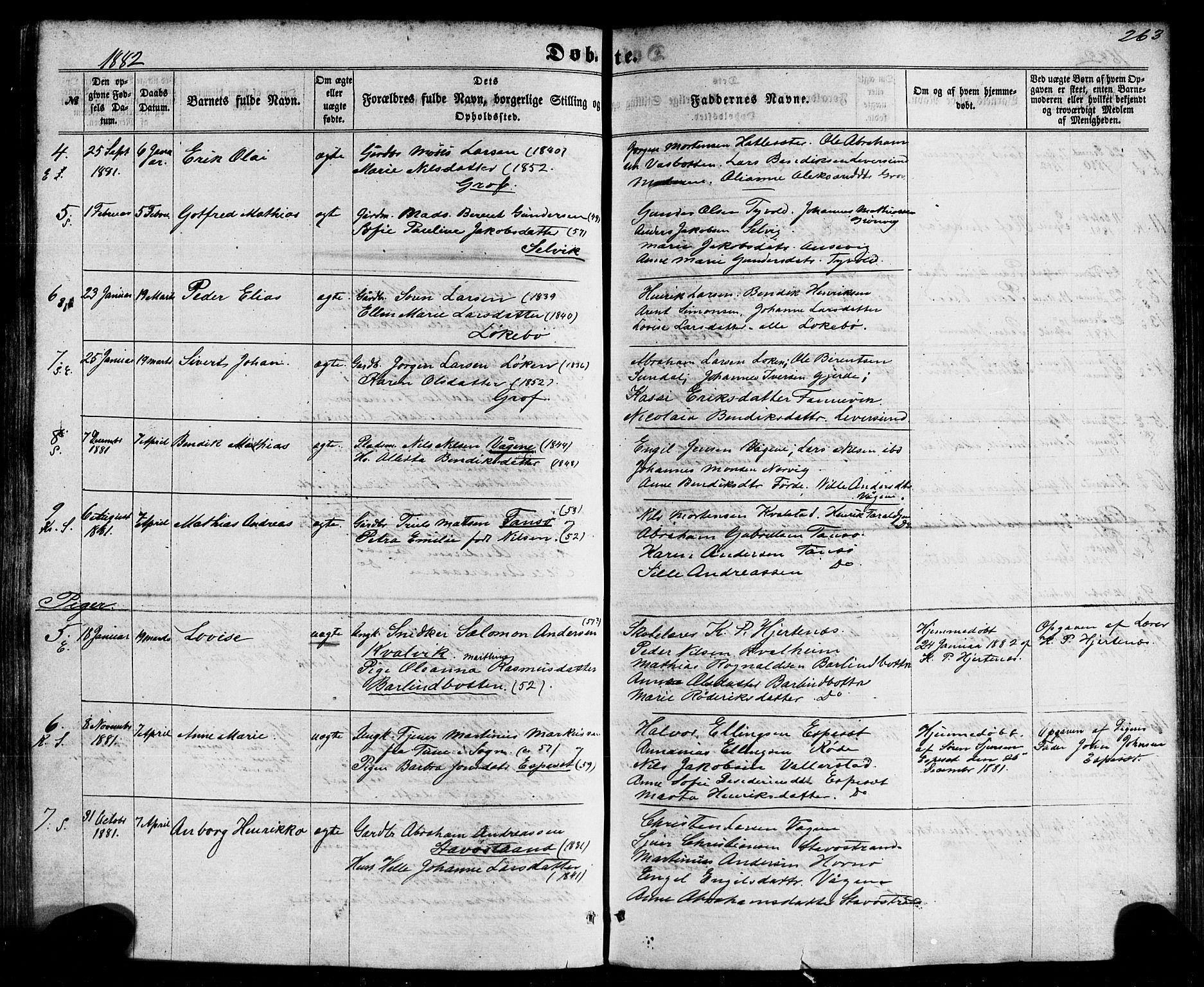 Kinn sokneprestembete, SAB/A-80801/H/Haa/Haaa/L0006: Parish register (official) no. A 6, 1857-1885, p. 263
