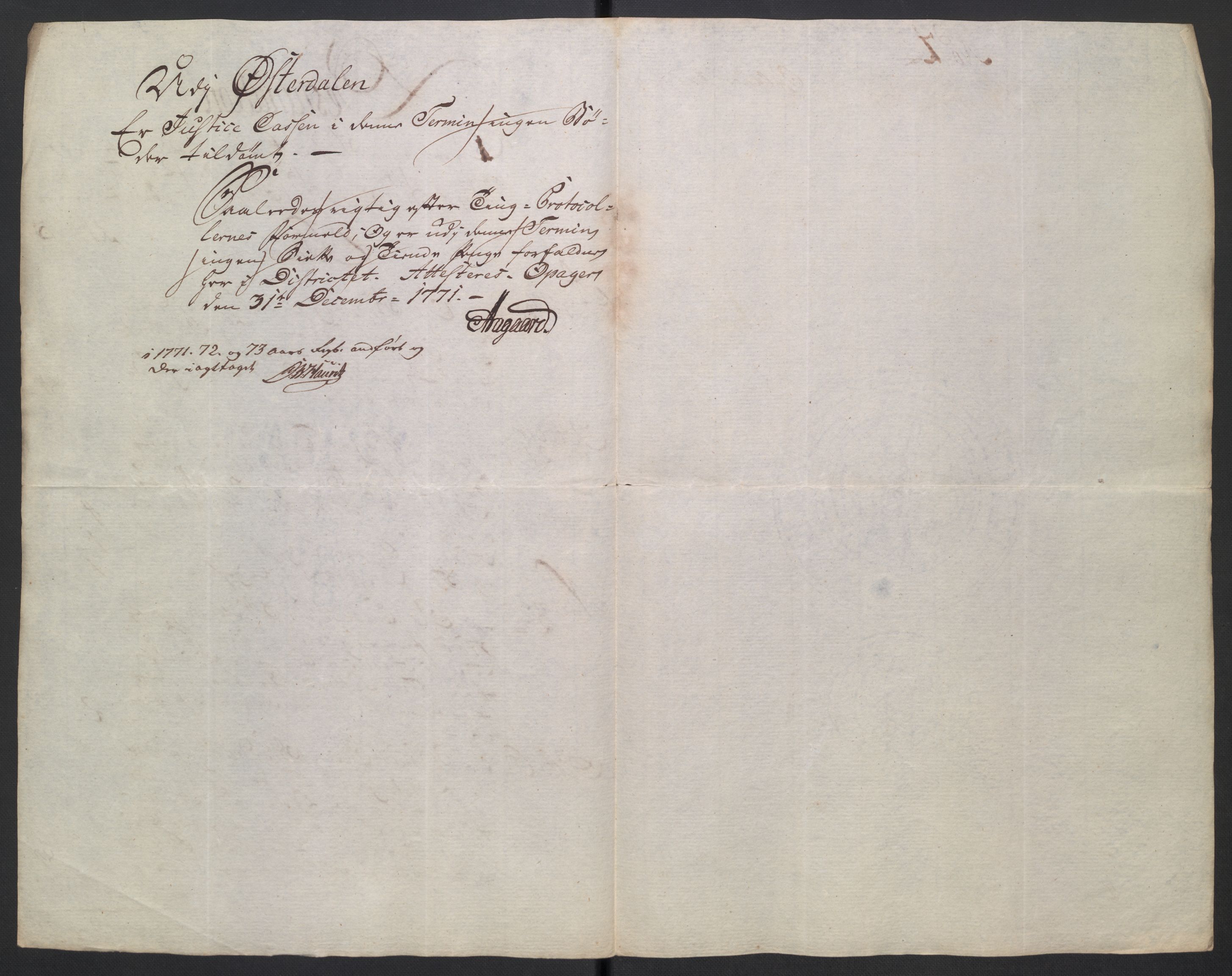 Rentekammeret inntil 1814, Reviderte regnskaper, Mindre regnskaper, AV/RA-EA-4068/Rb/L0014: Opplands amt, 1771-1779, p. 205