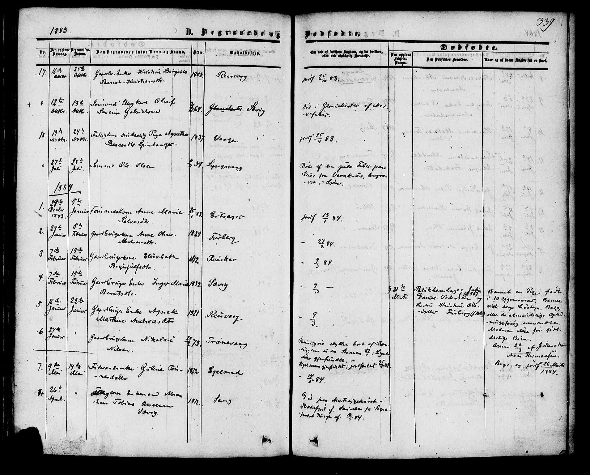 Herad sokneprestkontor, SAK/1111-0018/F/Fa/Fab/L0004: Parish register (official) no. A 4, 1853-1885, p. 339