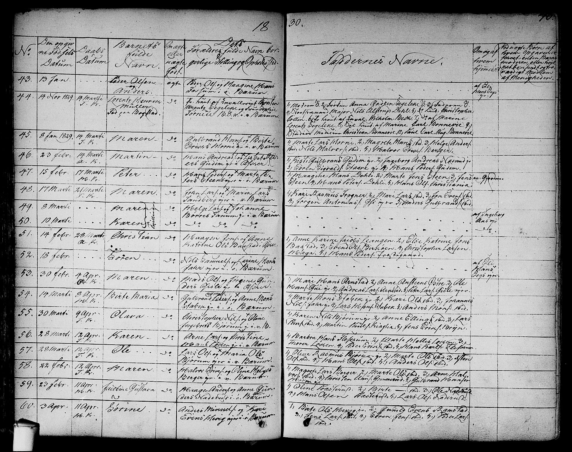 Asker prestekontor Kirkebøker, SAO/A-10256a/F/Fa/L0007: Parish register (official) no. I 7, 1825-1864, p. 70