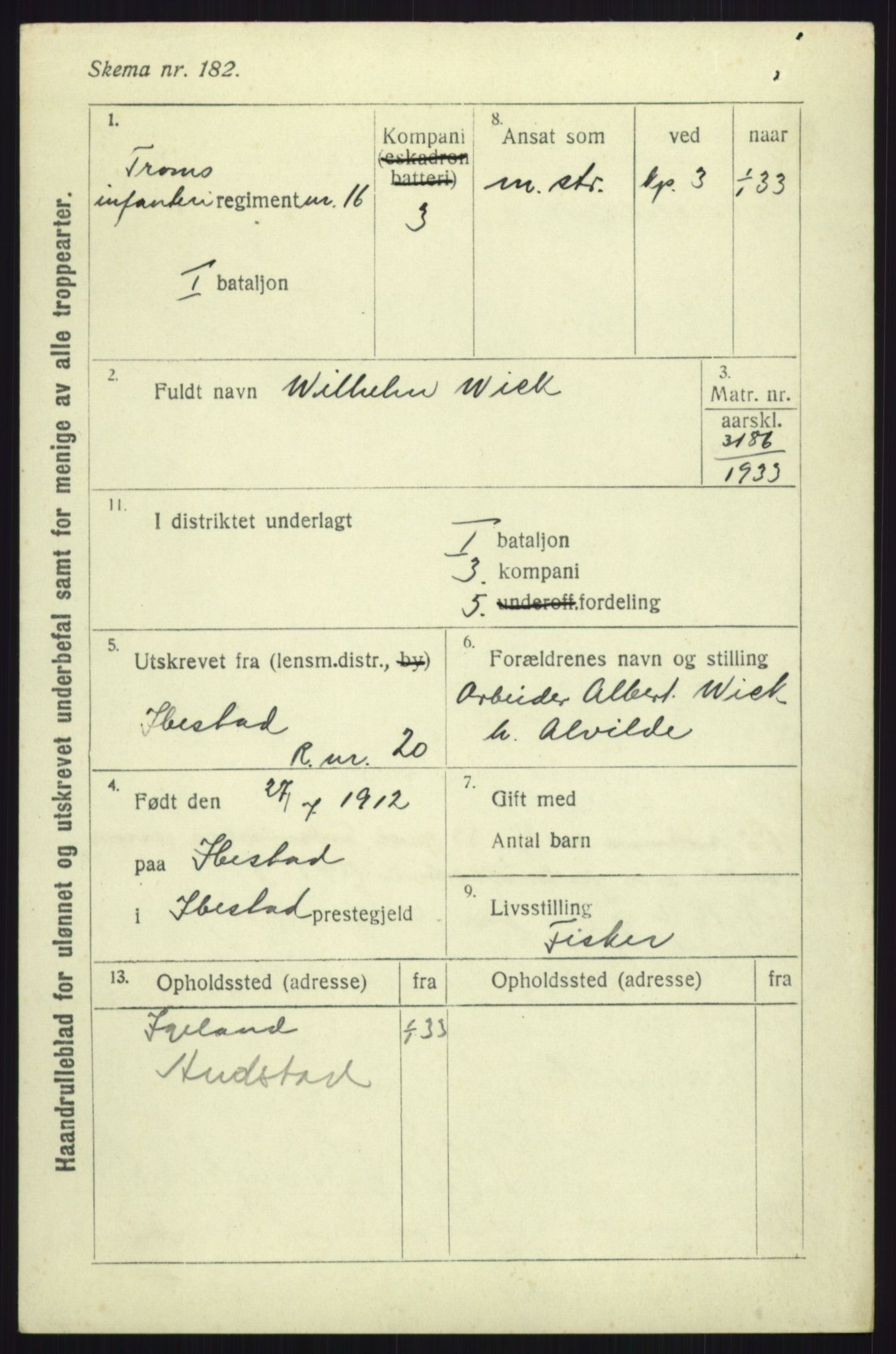 Forsvaret, Troms infanteriregiment nr. 16, AV/RA-RAFA-3146/P/Pa/L0017: Rulleblad for regimentets menige mannskaper, årsklasse 1933, 1933, p. 1353