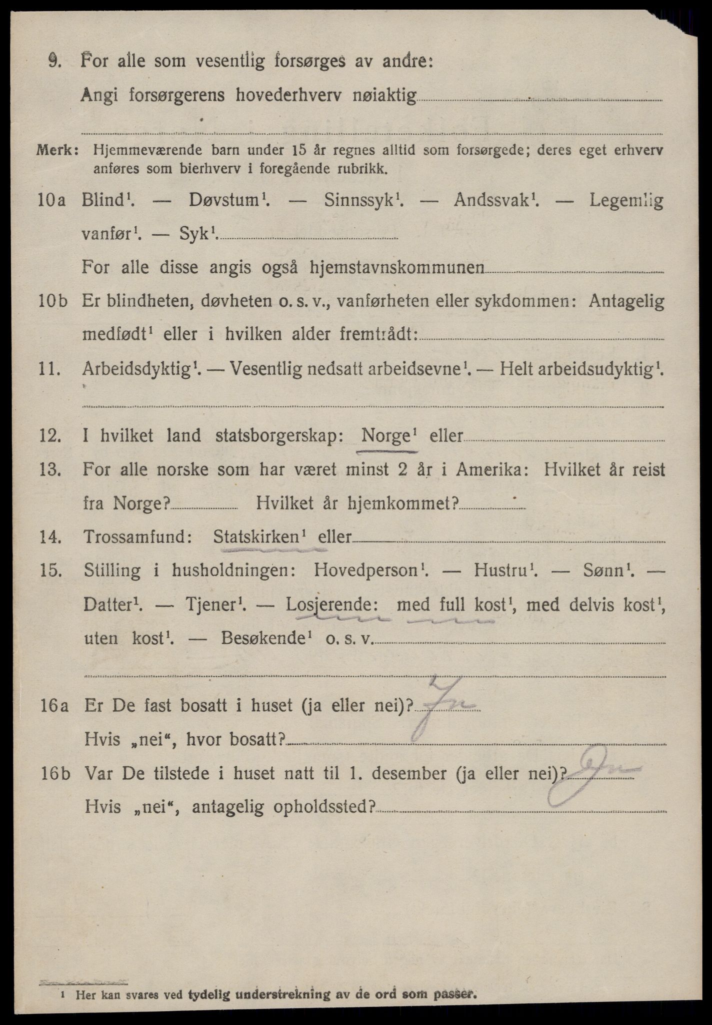 SAT, 1920 census for Borgund, 1920, p. 4609