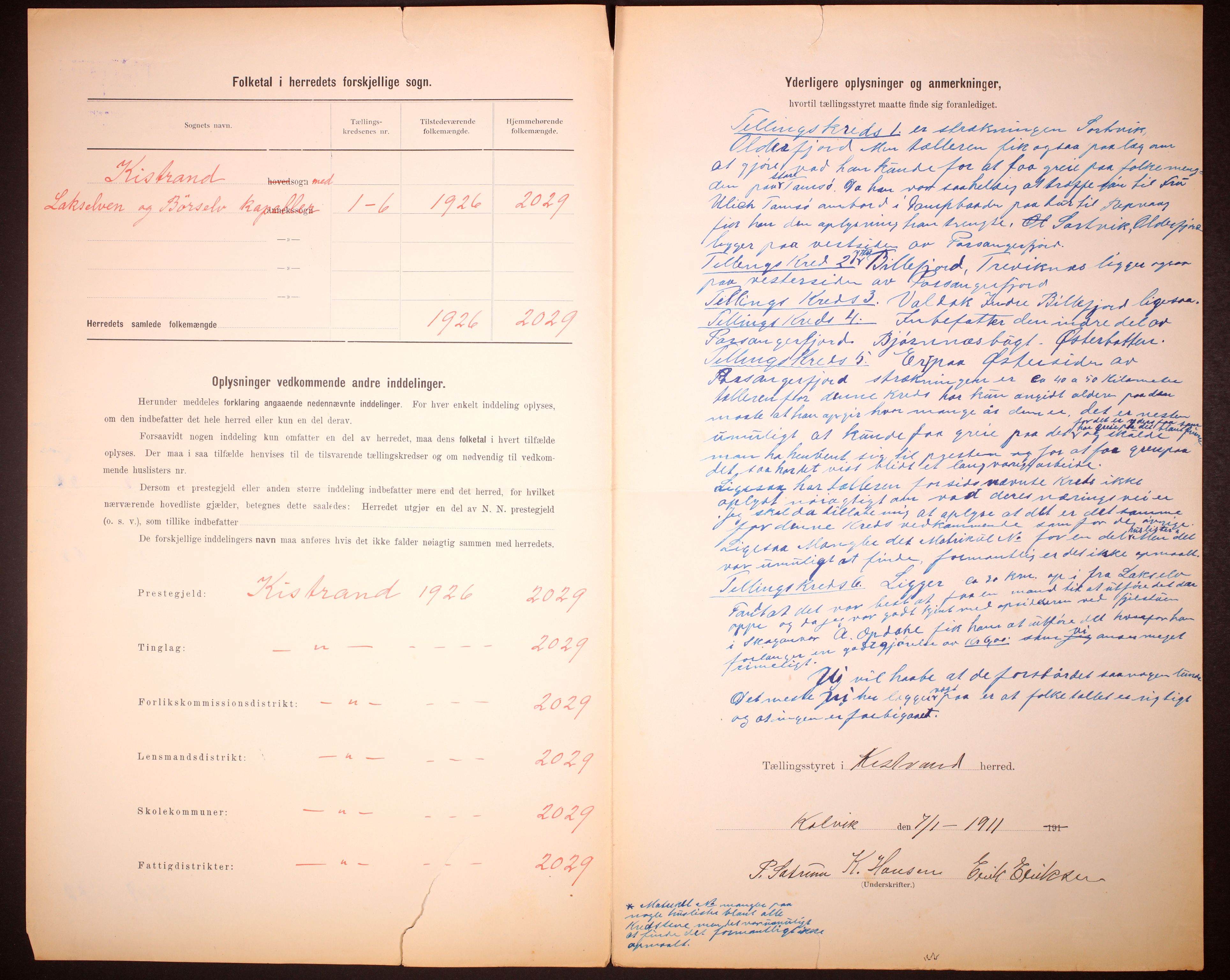 RA, 1910 census for Kistrand, 1910, p. 3