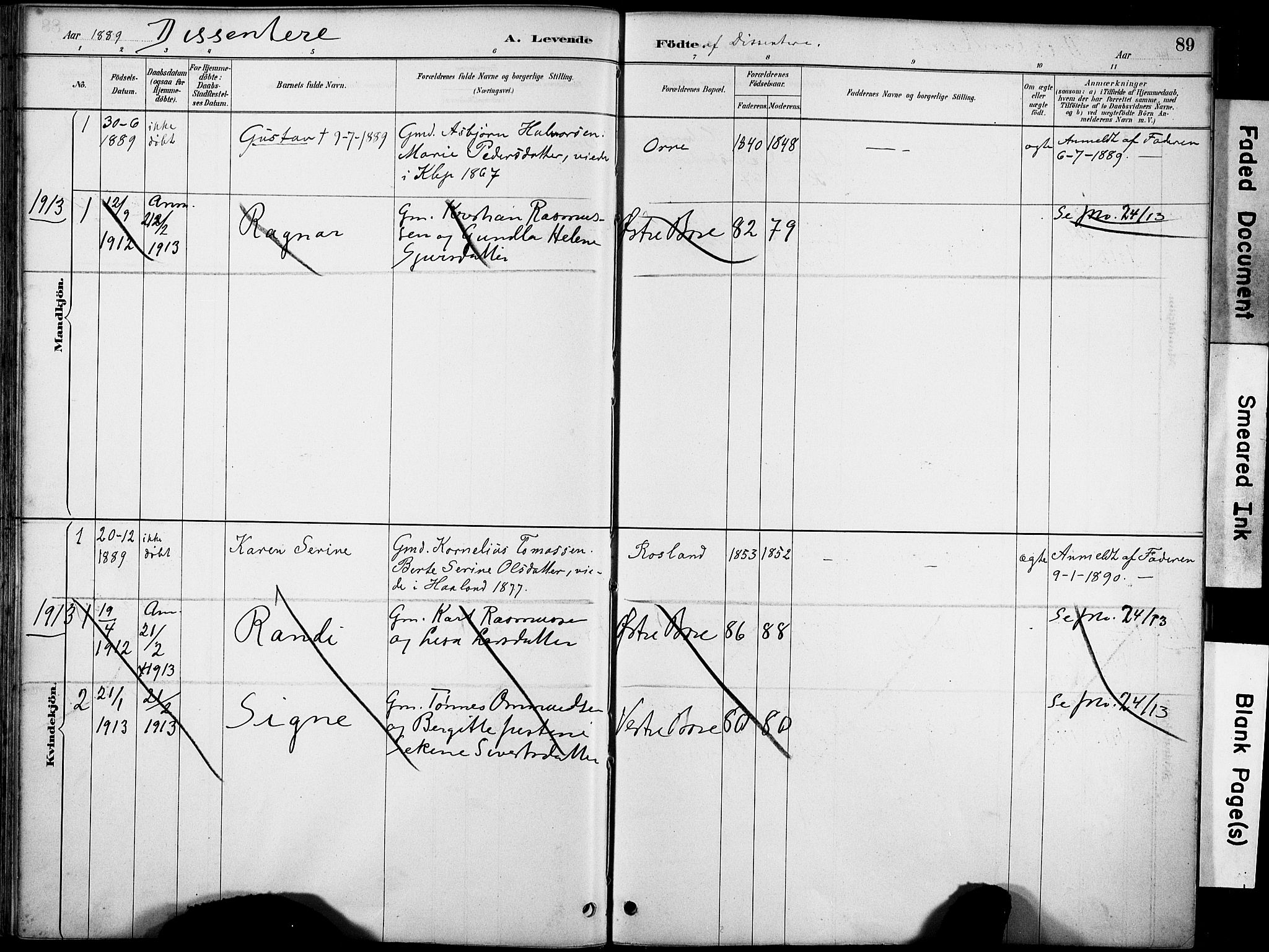Klepp sokneprestkontor, SAST/A-101803/001/3/30BA/L0007: Parish register (official) no. A 8, 1886-1912, p. 89