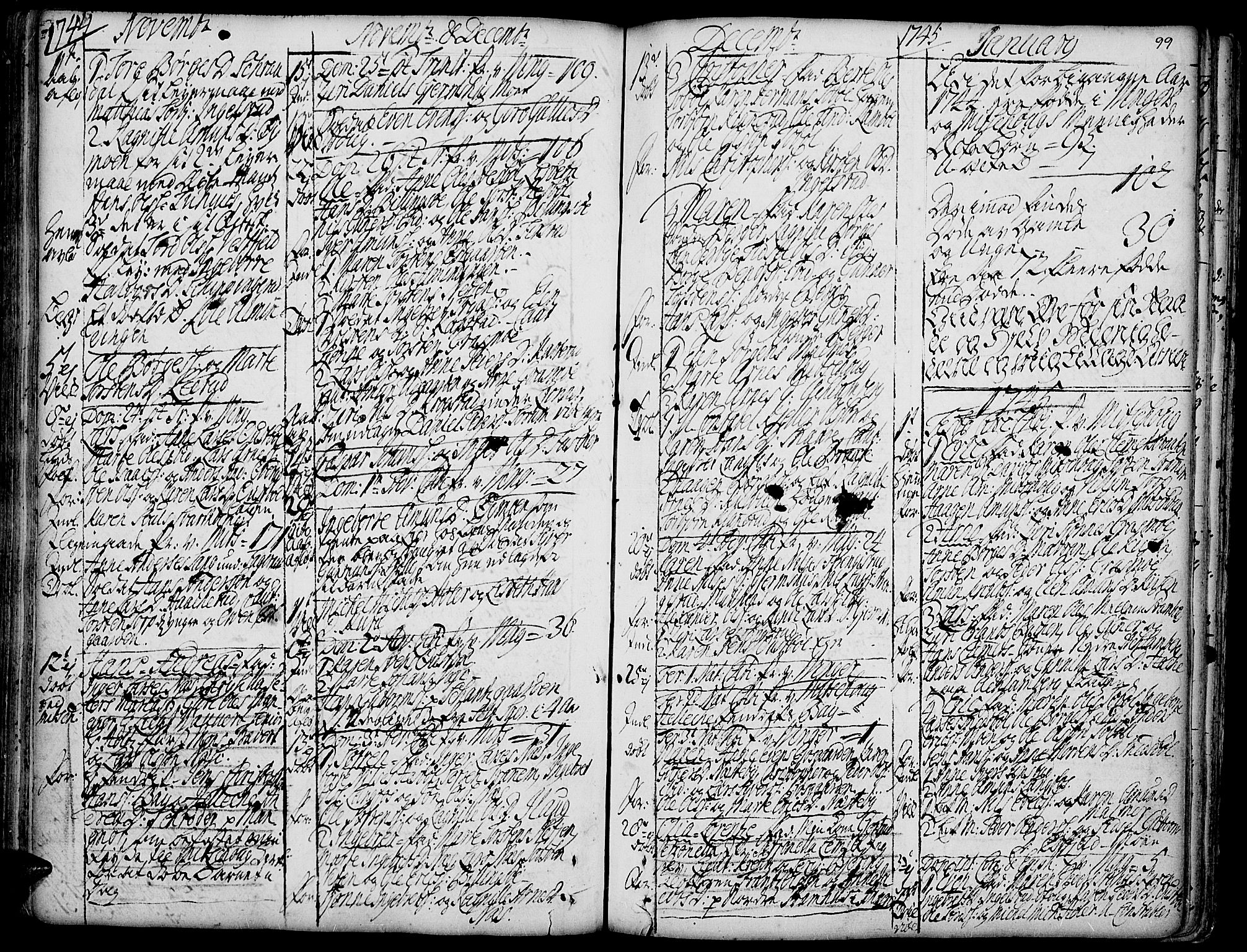 Vinger prestekontor, AV/SAH-PREST-024/H/Ha/Haa/L0002: Parish register (official) no. 2, 1730-1751, p. 99