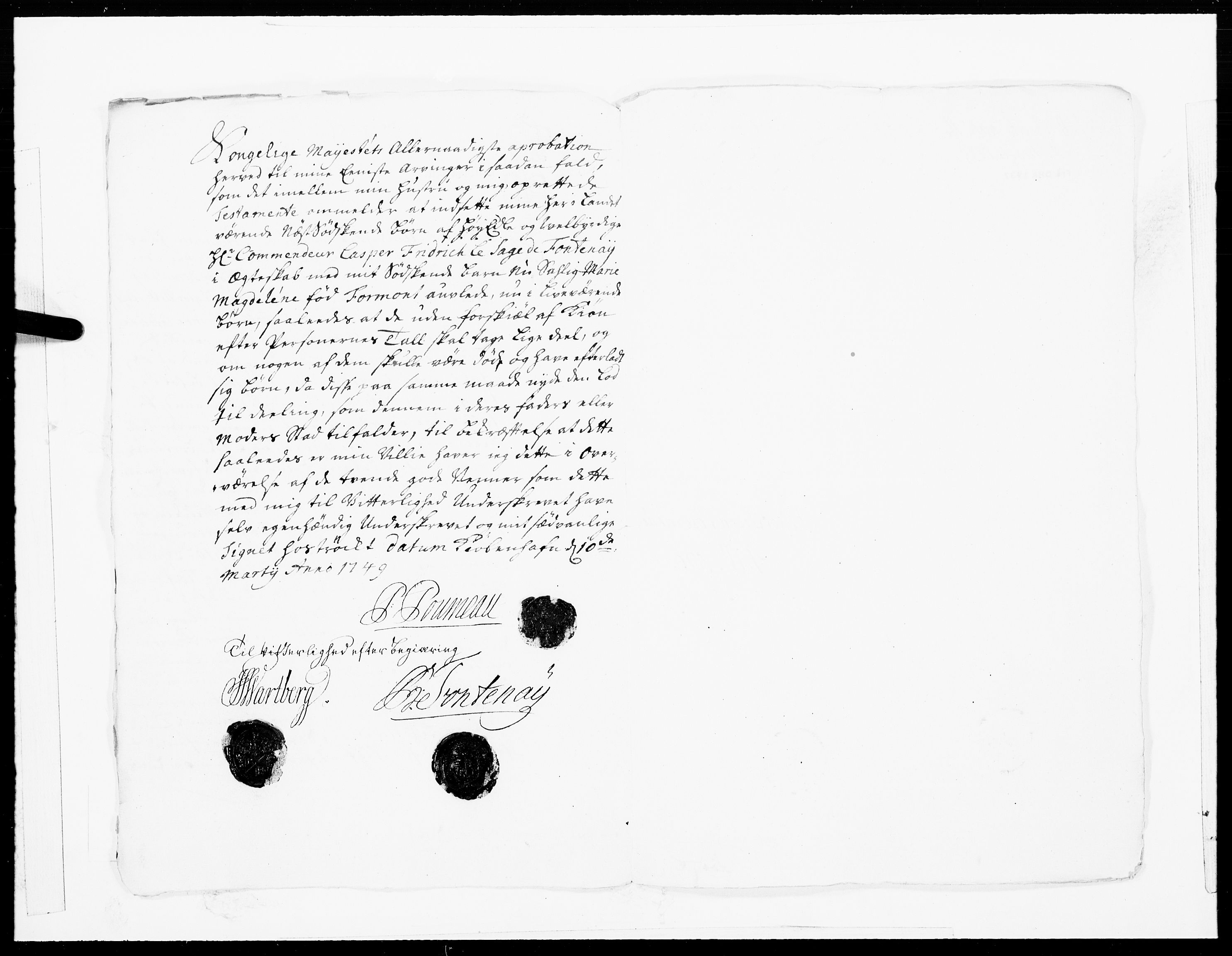 Danske Kanselli 1572-1799, AV/RA-EA-3023/F/Fc/Fcc/Fcca/L0151: Norske innlegg 1572-1799, 1749, p. 395