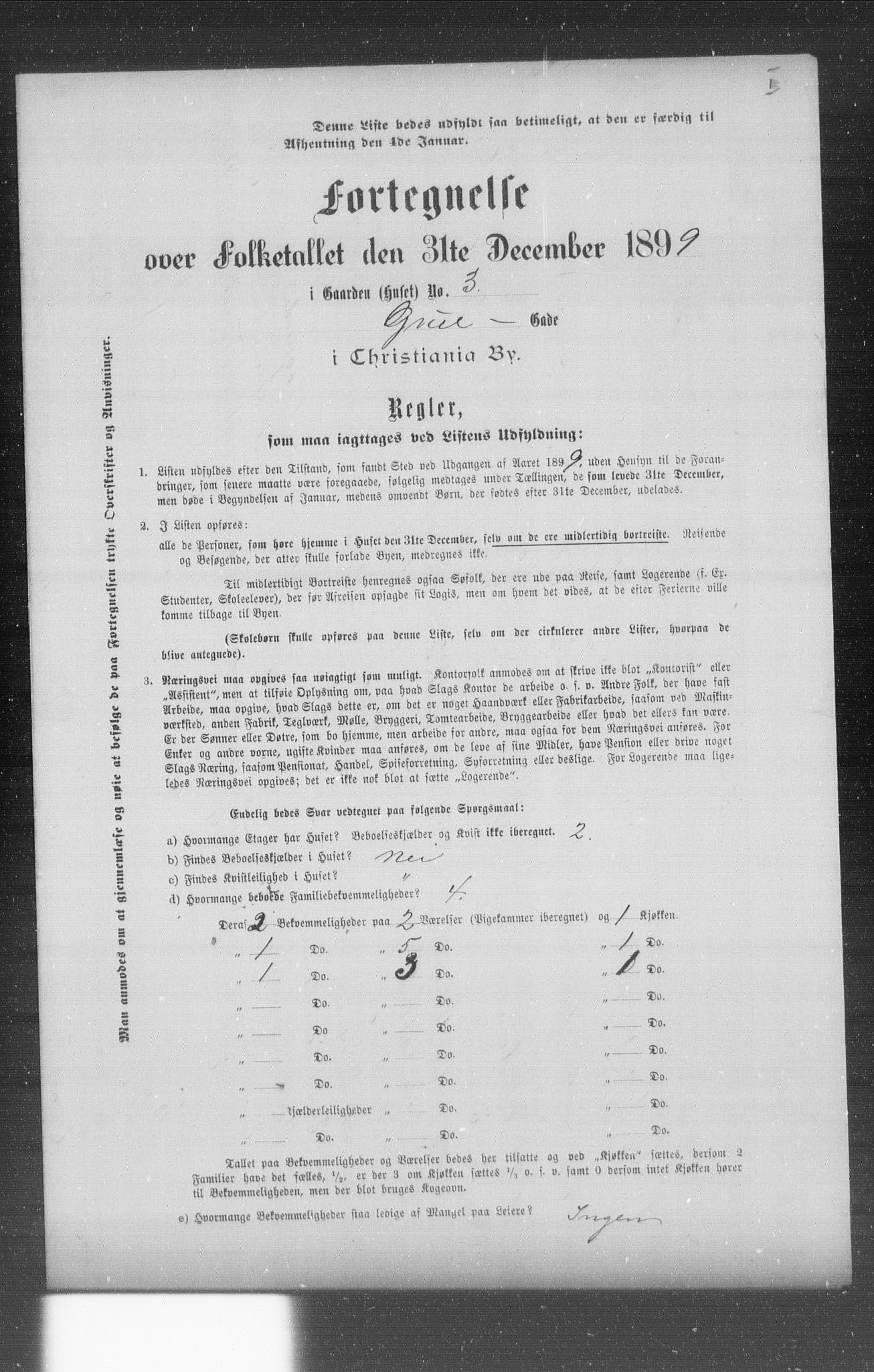 OBA, Municipal Census 1899 for Kristiania, 1899, p. 4038