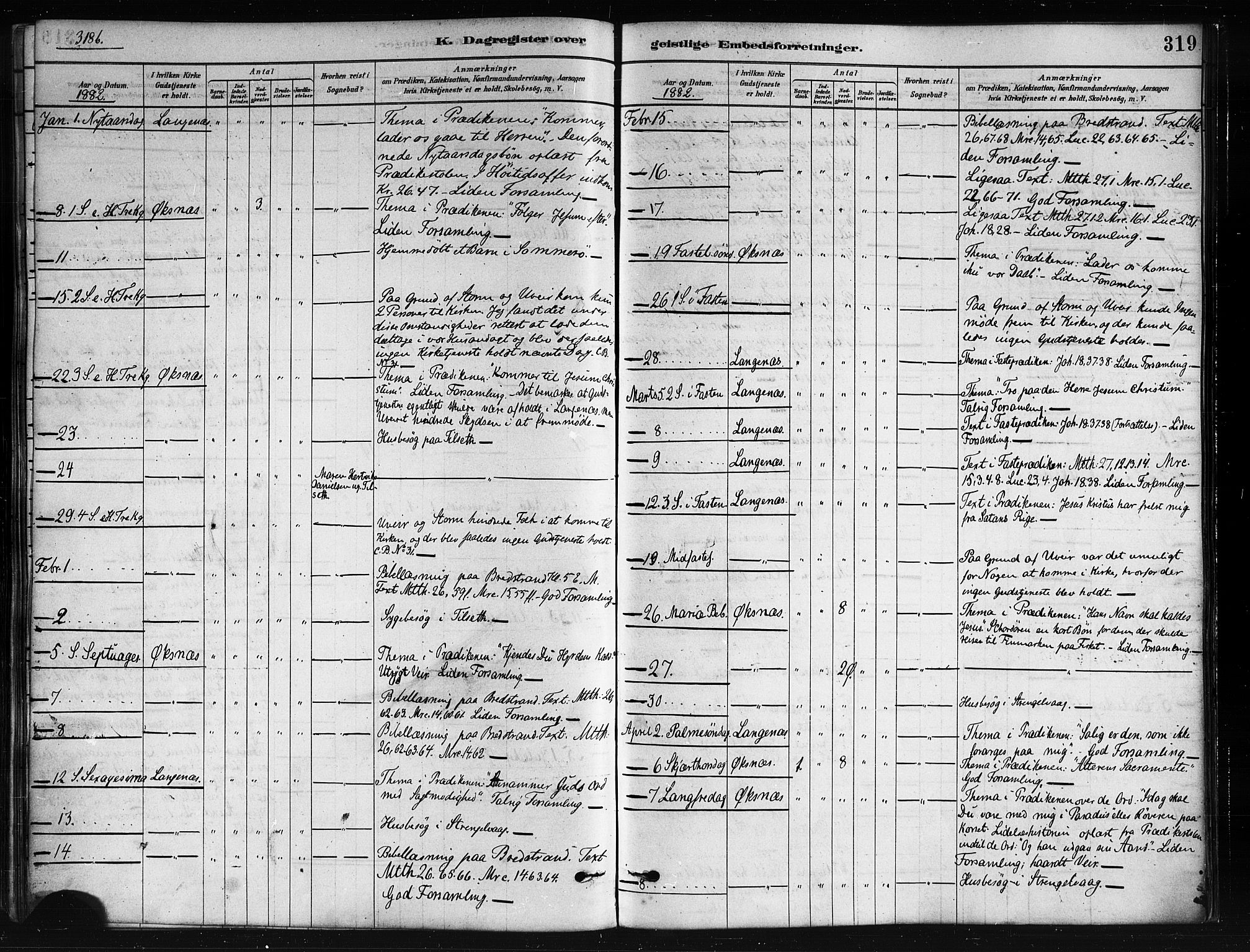 Ministerialprotokoller, klokkerbøker og fødselsregistre - Nordland, AV/SAT-A-1459/893/L1335: Parish register (official) no. 893A08 /1, 1878-1884, p. 319