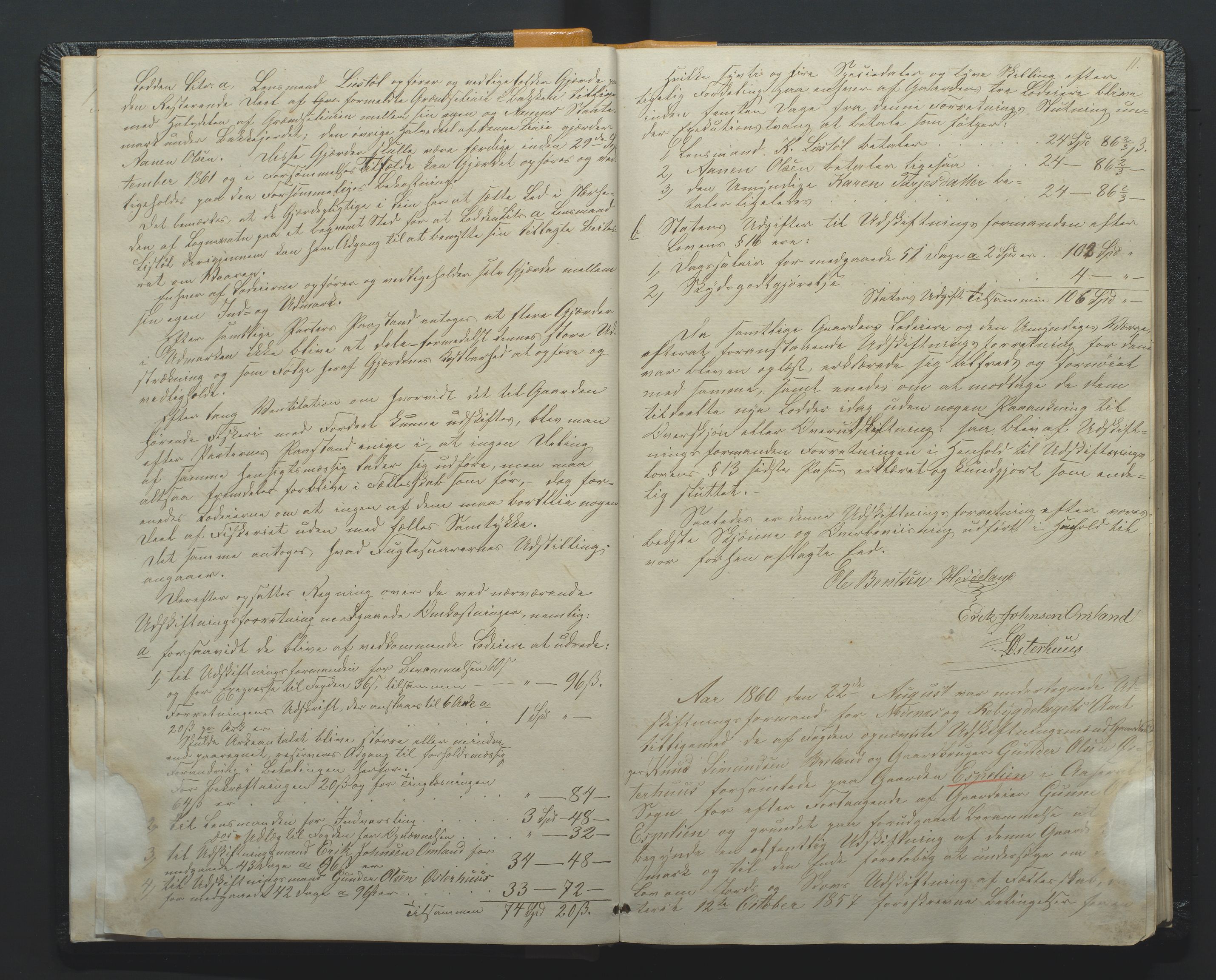 Utskiftningsformannen i Nedenes amt, AV/SAK-1541-0002/F/Fa/Faa/L0002: Utskiftningsprotokoll med gårdsregister, Nedenes amt nr 2, 1860-1867, p. 11