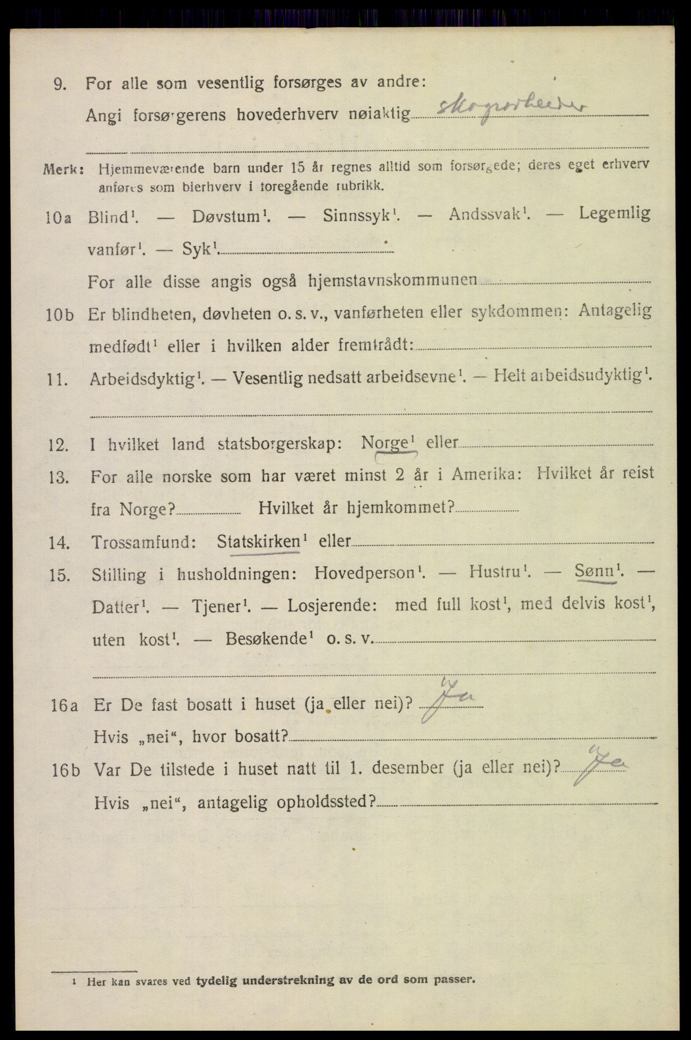 SAH, 1920 census for Elverum, 1920, p. 16051