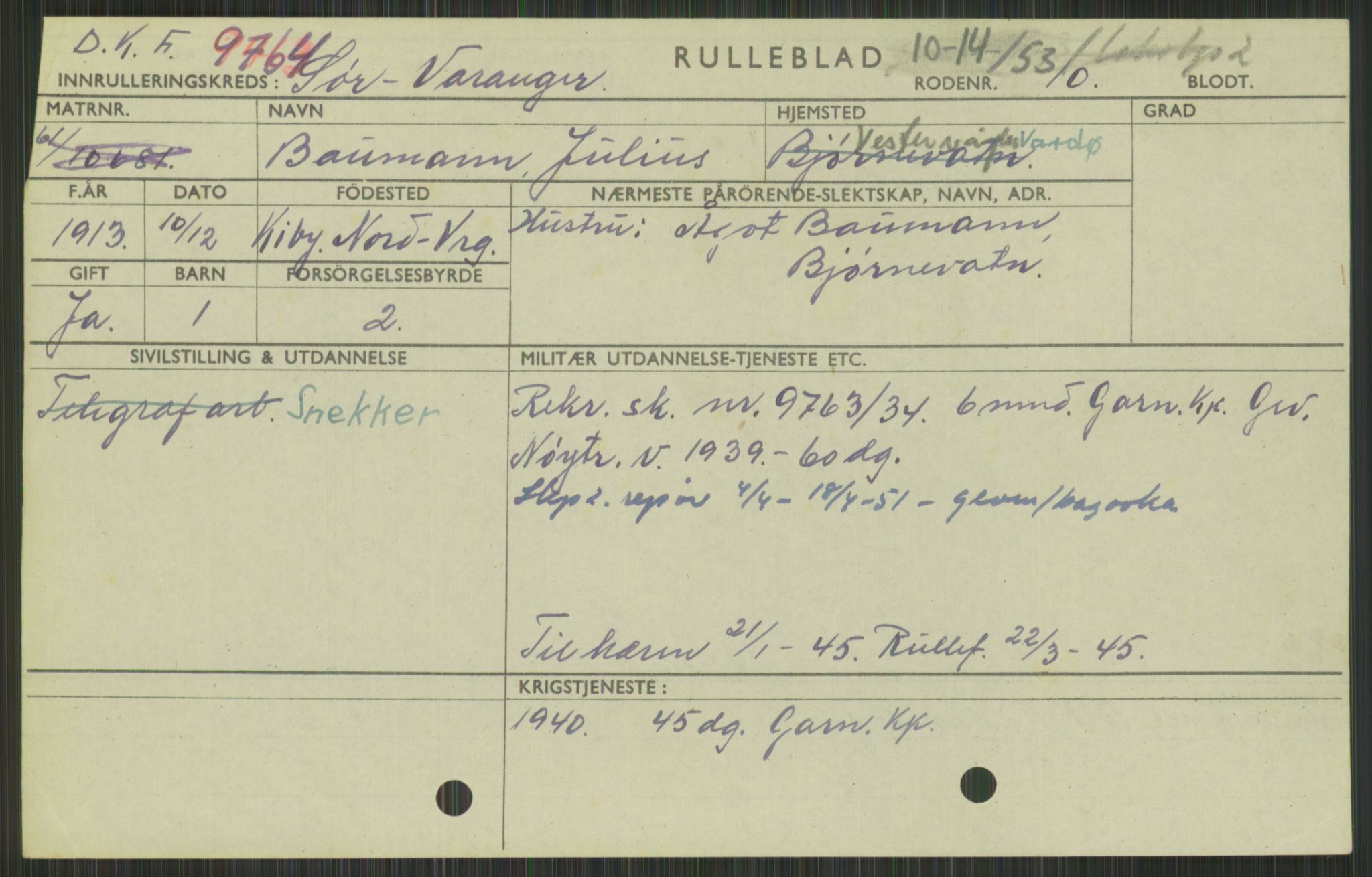 Forsvaret, Varanger bataljon, AV/RA-RAFA-2258/1/D/L0441: Rulleblad for fødte 1913-1917, 1913-1917, p. 29