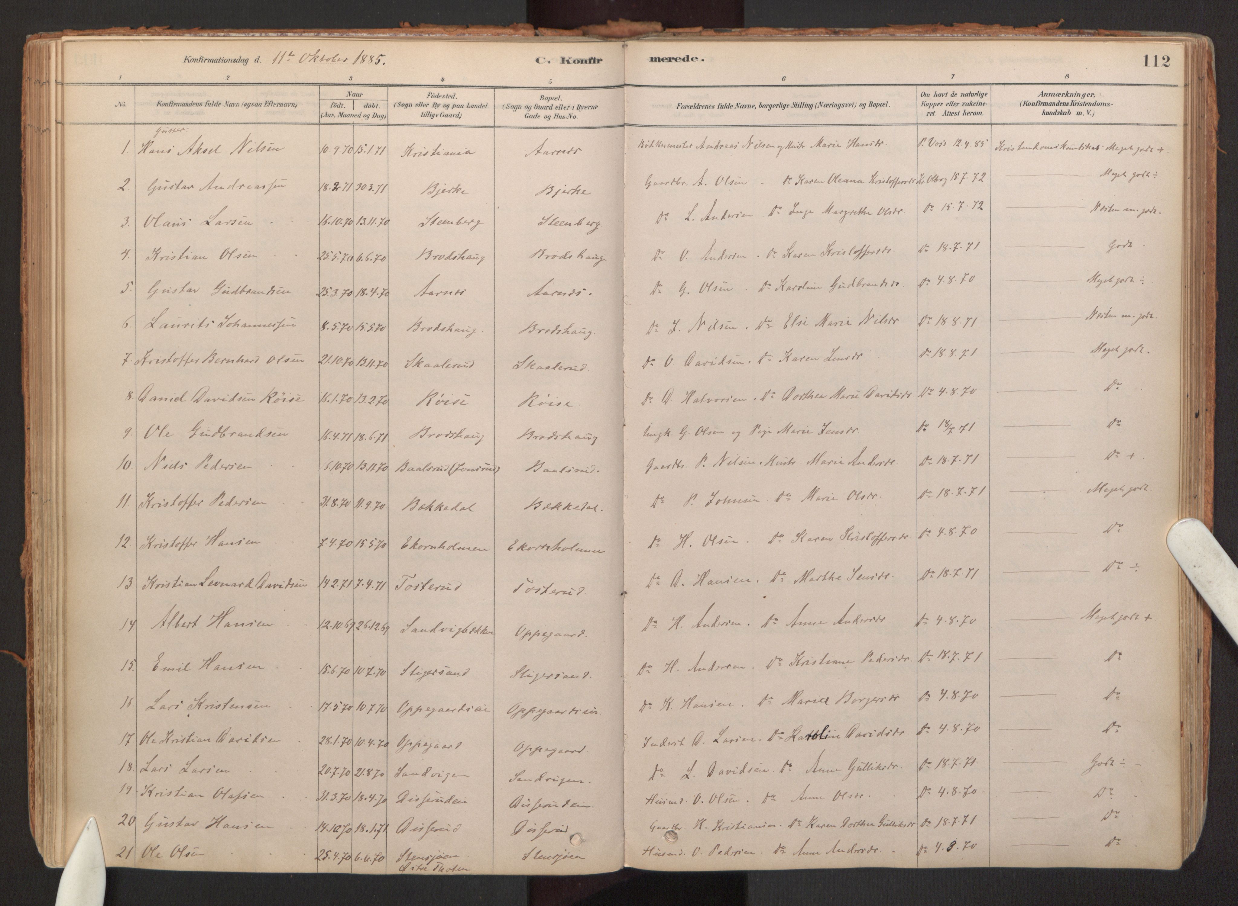 Hurdal prestekontor Kirkebøker, SAO/A-10889/F/Fb/L0003: Parish register (official) no. II 3, 1878-1920, p. 112