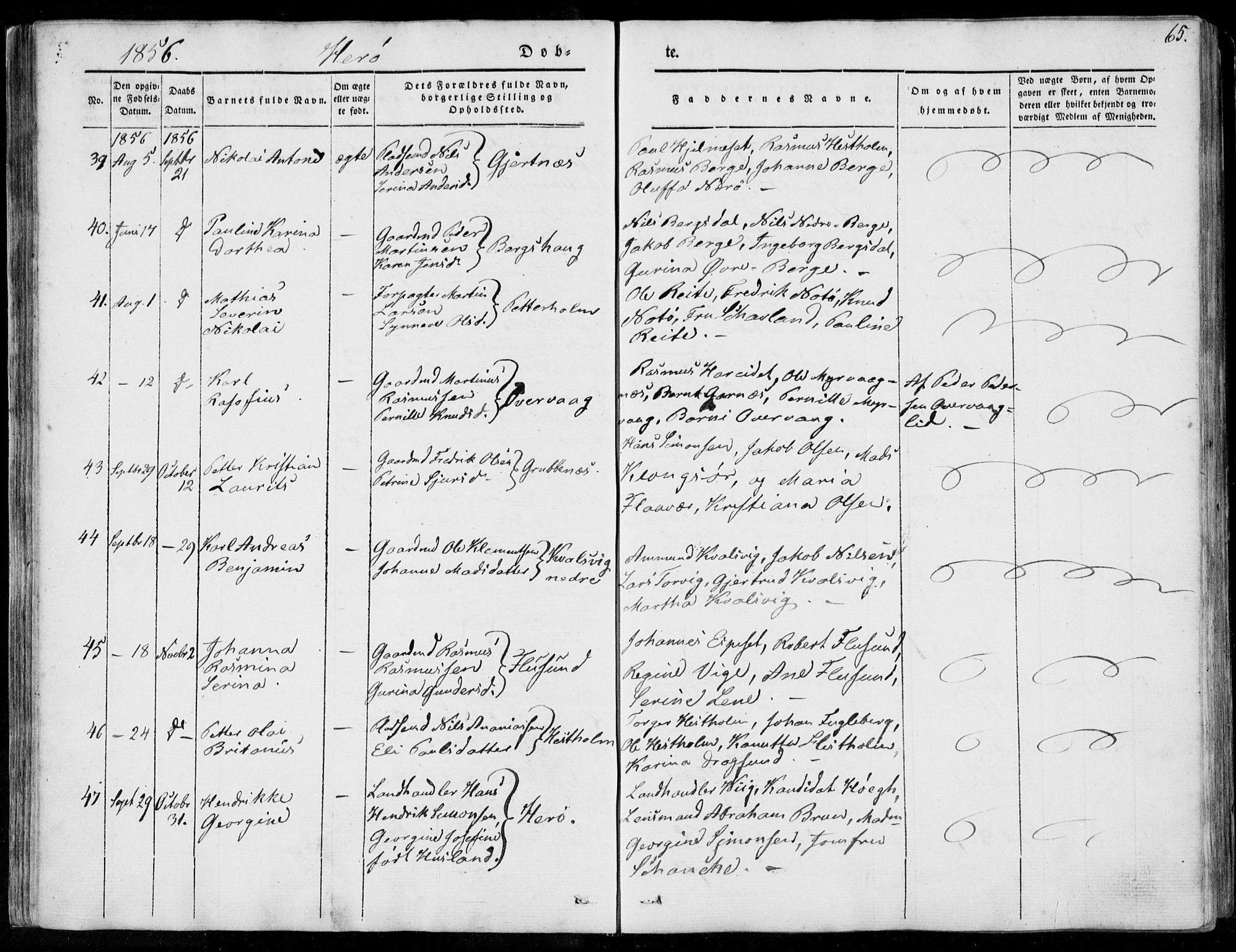 Ministerialprotokoller, klokkerbøker og fødselsregistre - Møre og Romsdal, AV/SAT-A-1454/507/L0070: Parish register (official) no. 507A05, 1842-1873, p. 65