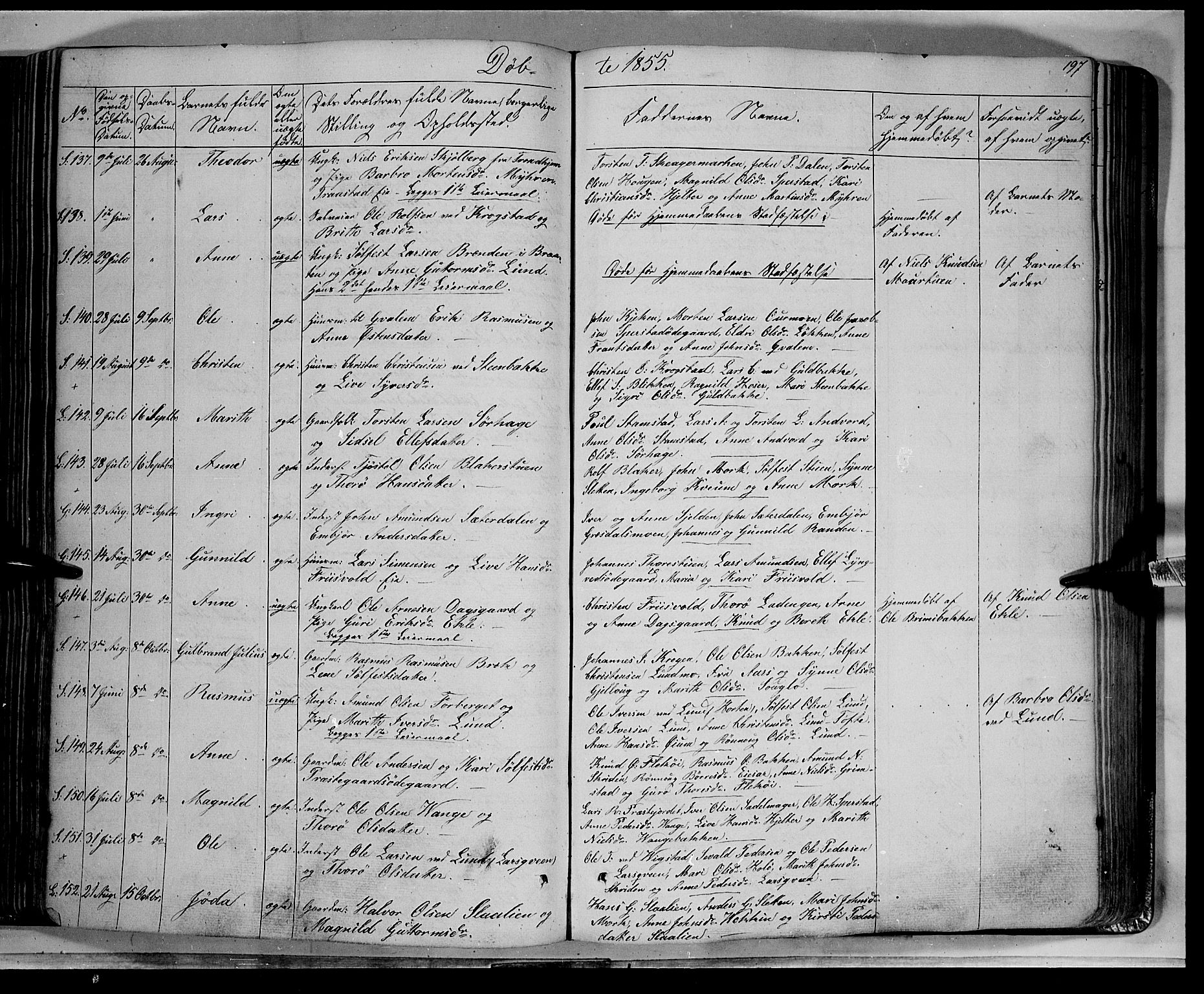 Lom prestekontor, SAH/PREST-070/K/L0006: Parish register (official) no. 6A, 1837-1863, p. 197