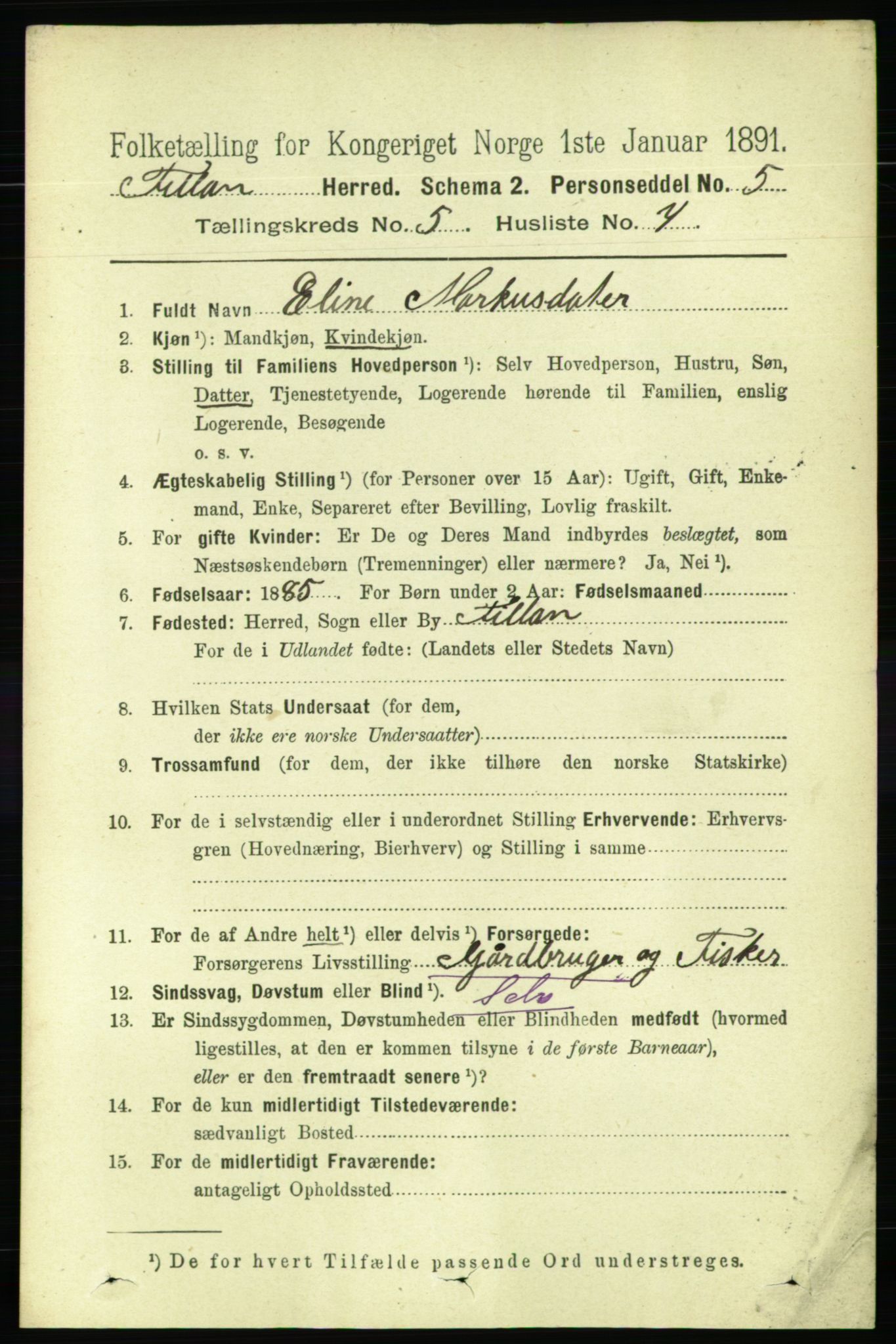 RA, 1891 census for 1616 Fillan, 1891, p. 1036