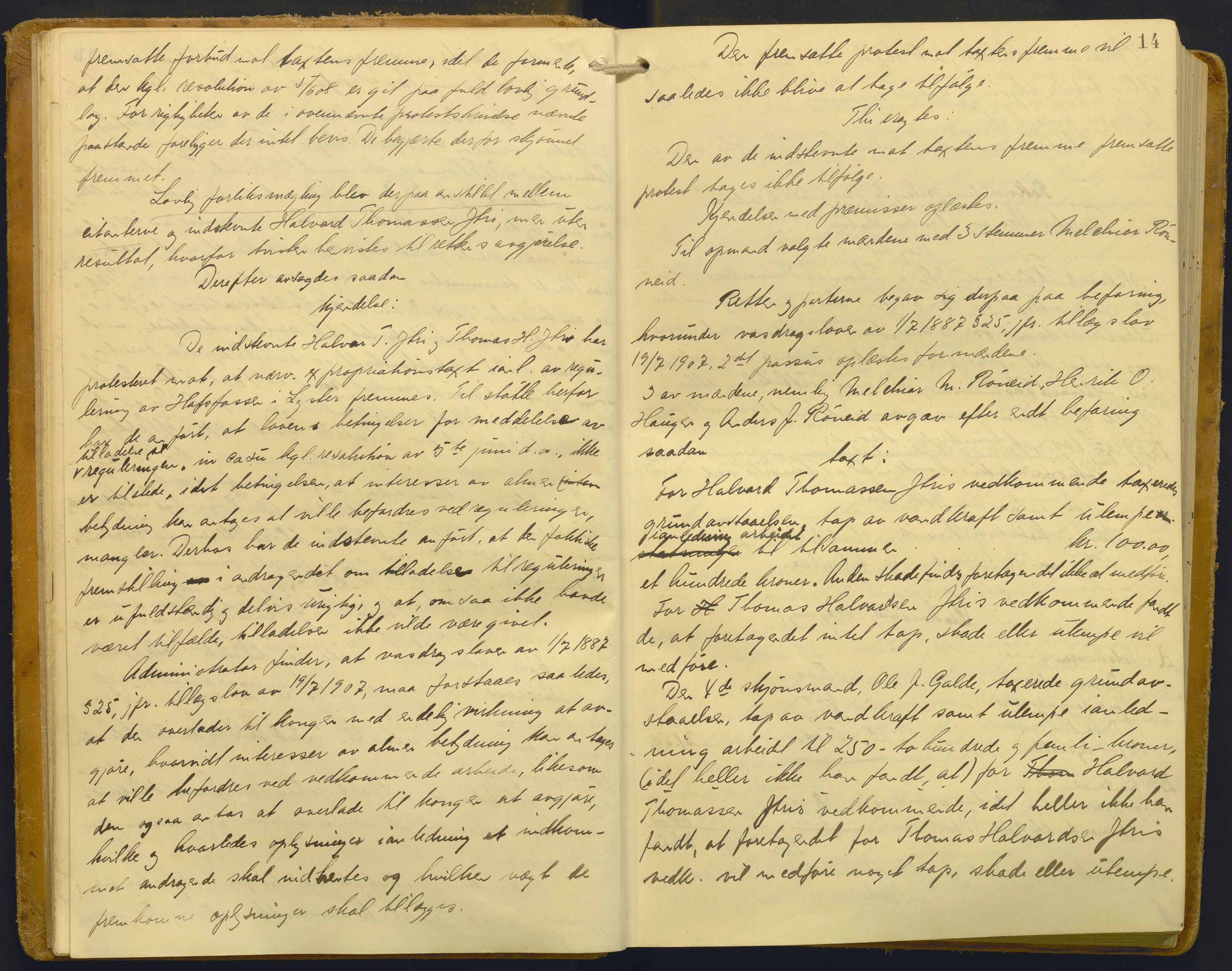 Indre Sogn tingrett, AV/SAB-A-3301/1/F/Fb/Fba/L0014: Sivile og offentlege saker, Bb 10, 1907-1922, p. 13b-14a