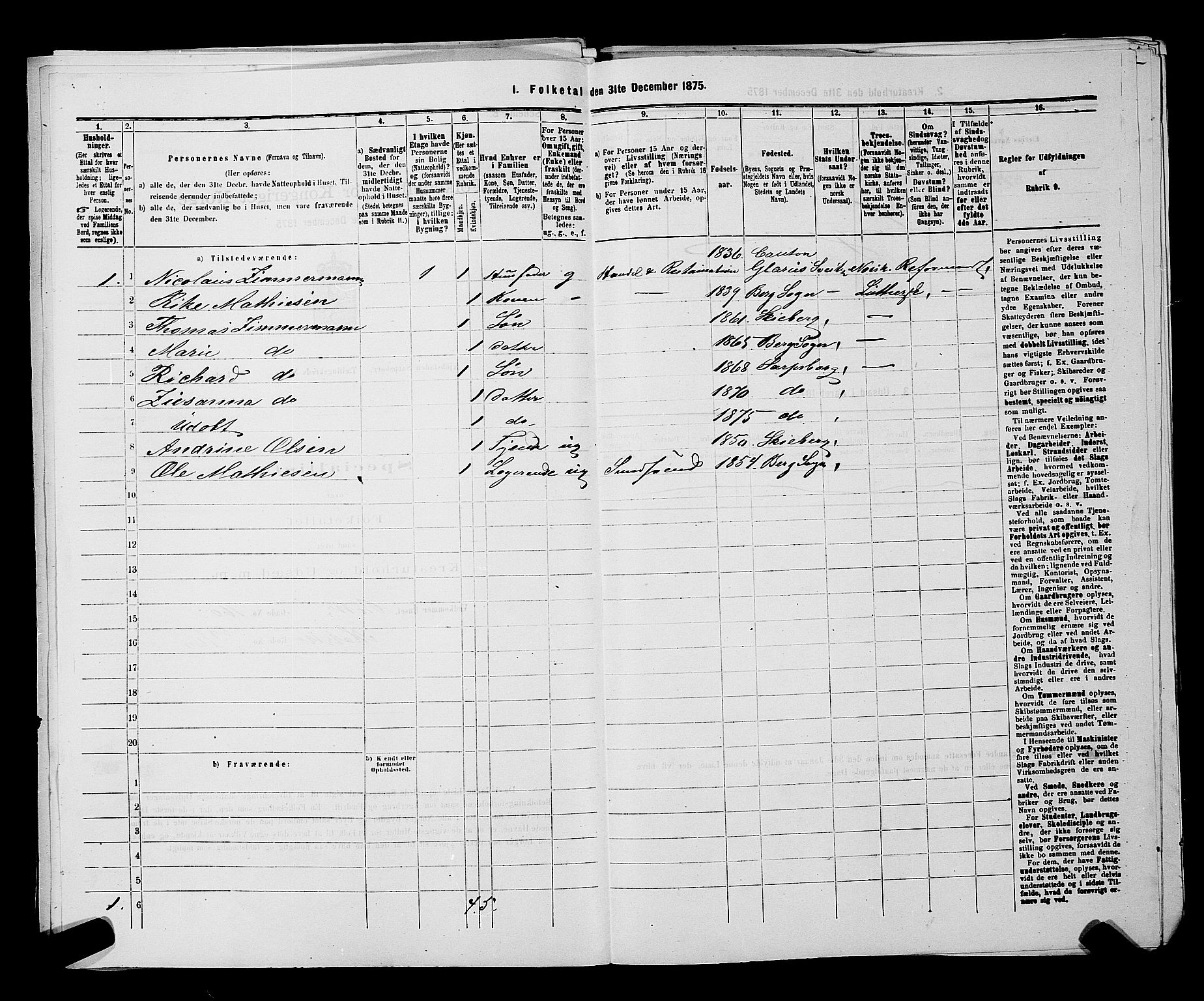 RA, 1875 census for 0102P Sarpsborg, 1875, p. 350