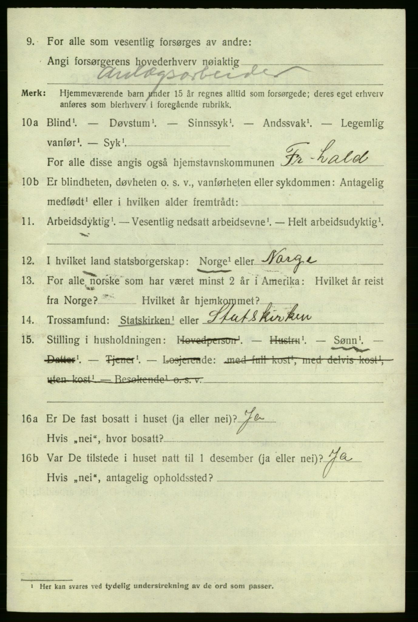 SAO, 1920 census for Fredrikshald, 1920, p. 9435