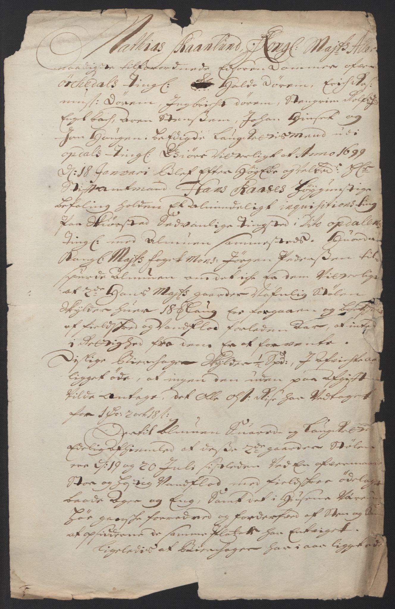 Rentekammeret inntil 1814, Reviderte regnskaper, Fogderegnskap, AV/RA-EA-4092/R60/L3948: Fogderegnskap Orkdal og Gauldal, 1698, p. 244