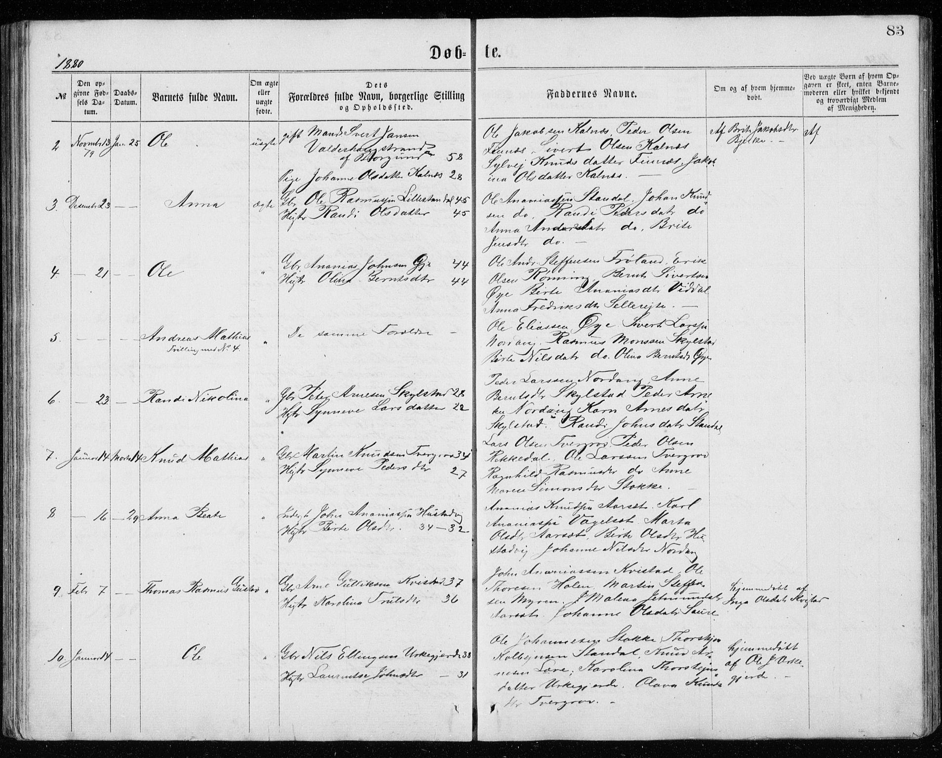 Ministerialprotokoller, klokkerbøker og fødselsregistre - Møre og Romsdal, AV/SAT-A-1454/515/L0214: Parish register (copy) no. 515C01, 1865-1883, p. 83