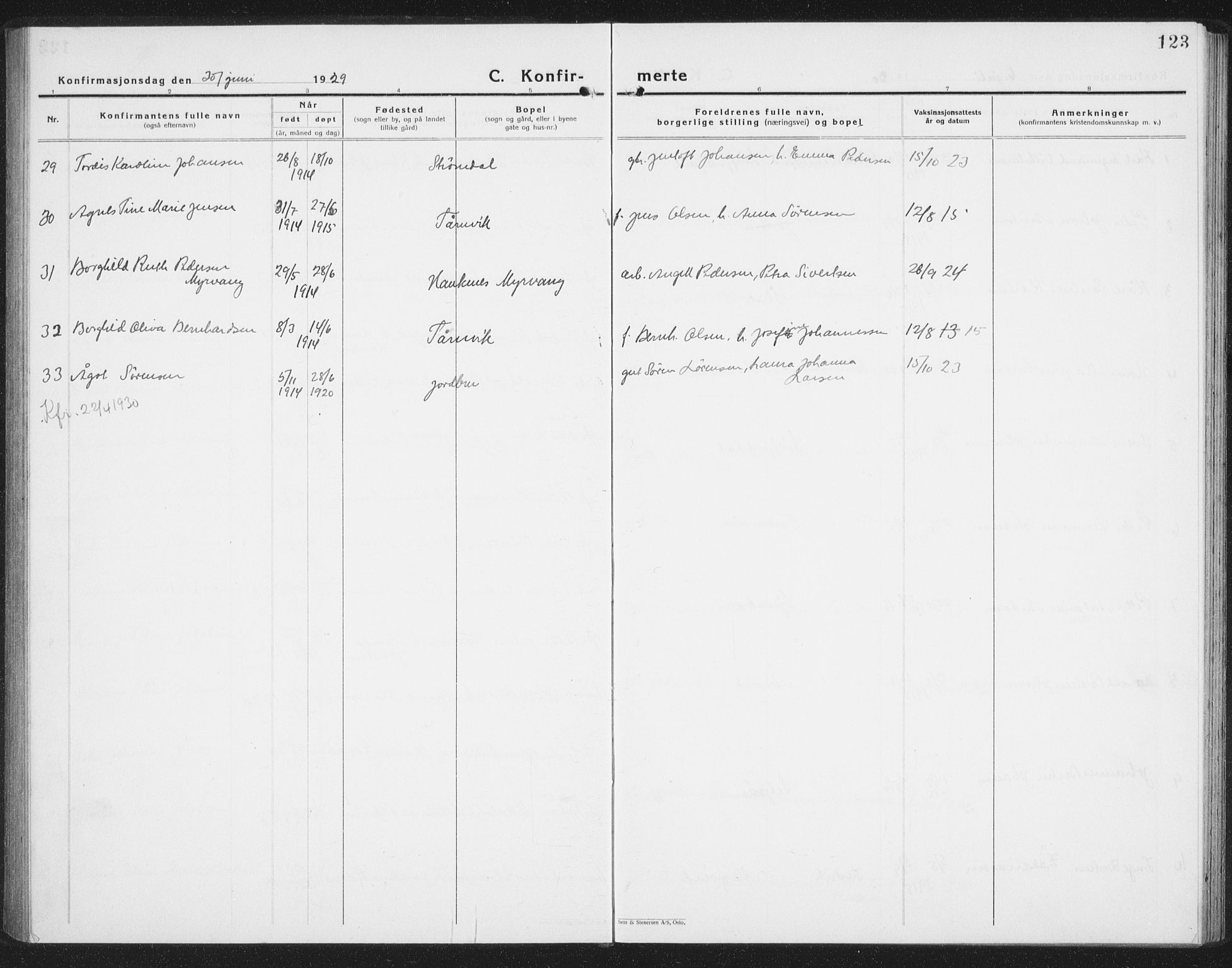 Ministerialprotokoller, klokkerbøker og fødselsregistre - Nordland, AV/SAT-A-1459/854/L0788: Parish register (copy) no. 854C04, 1926-1940, p. 123