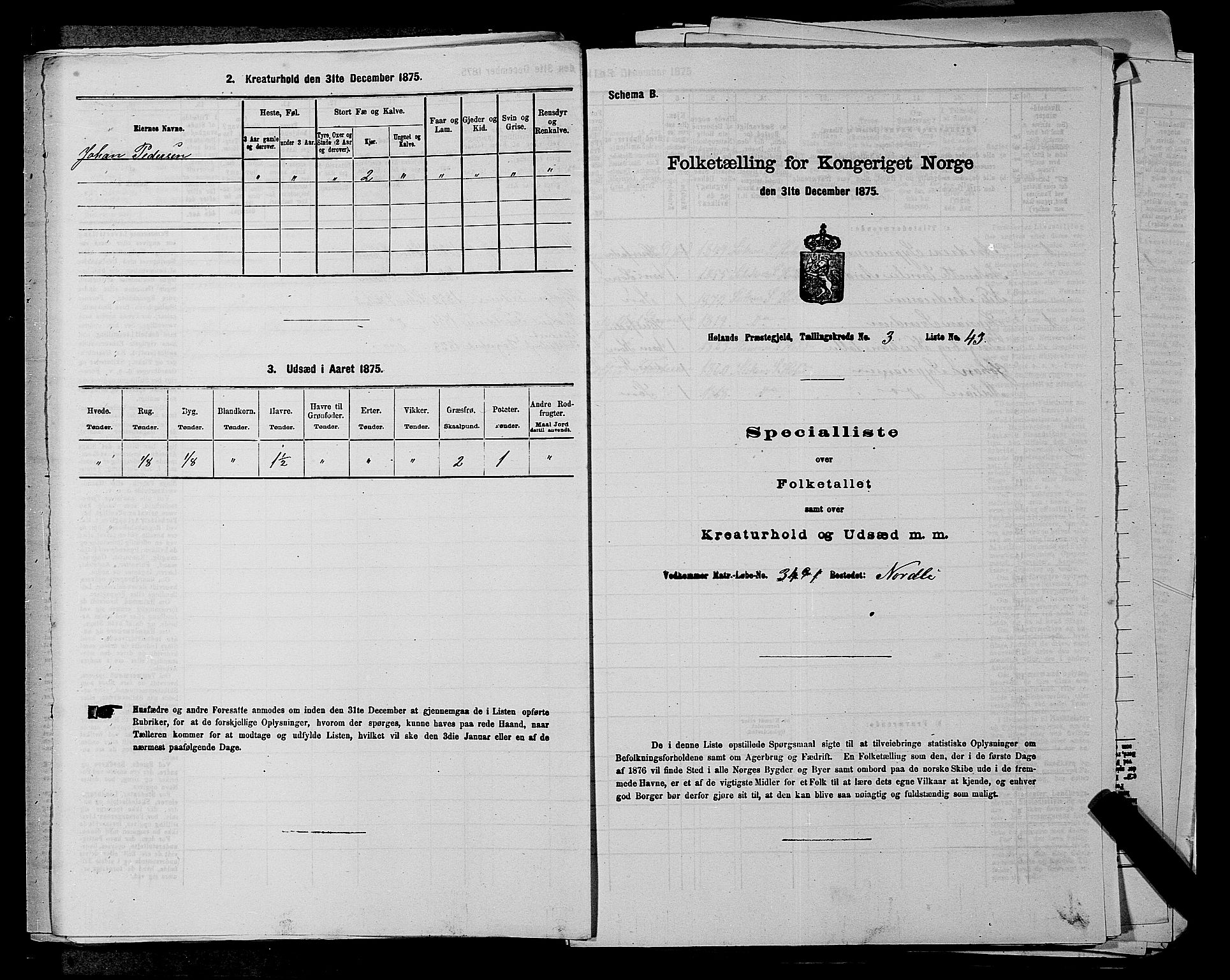 RA, 1875 census for 0221P Høland, 1875, p. 530