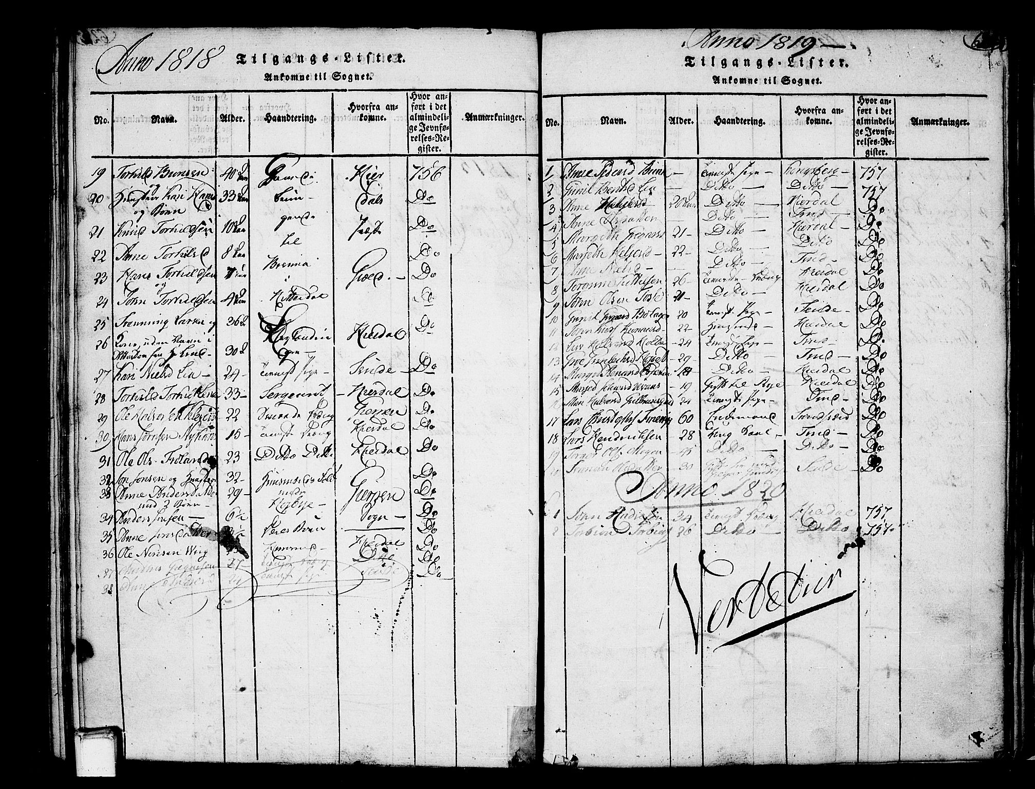 Heddal kirkebøker, SAKO/A-268/F/Fa/L0005: Parish register (official) no. I 5, 1814-1837, p. 623-624