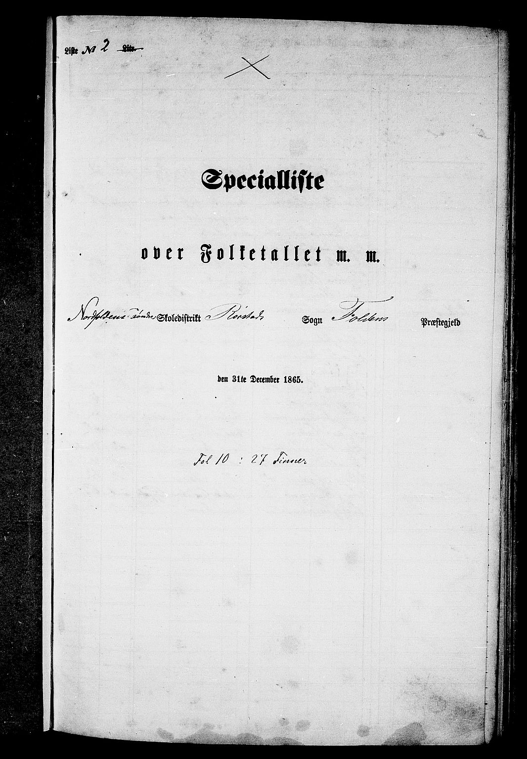 RA, 1865 census for Folda, 1865, p. 30