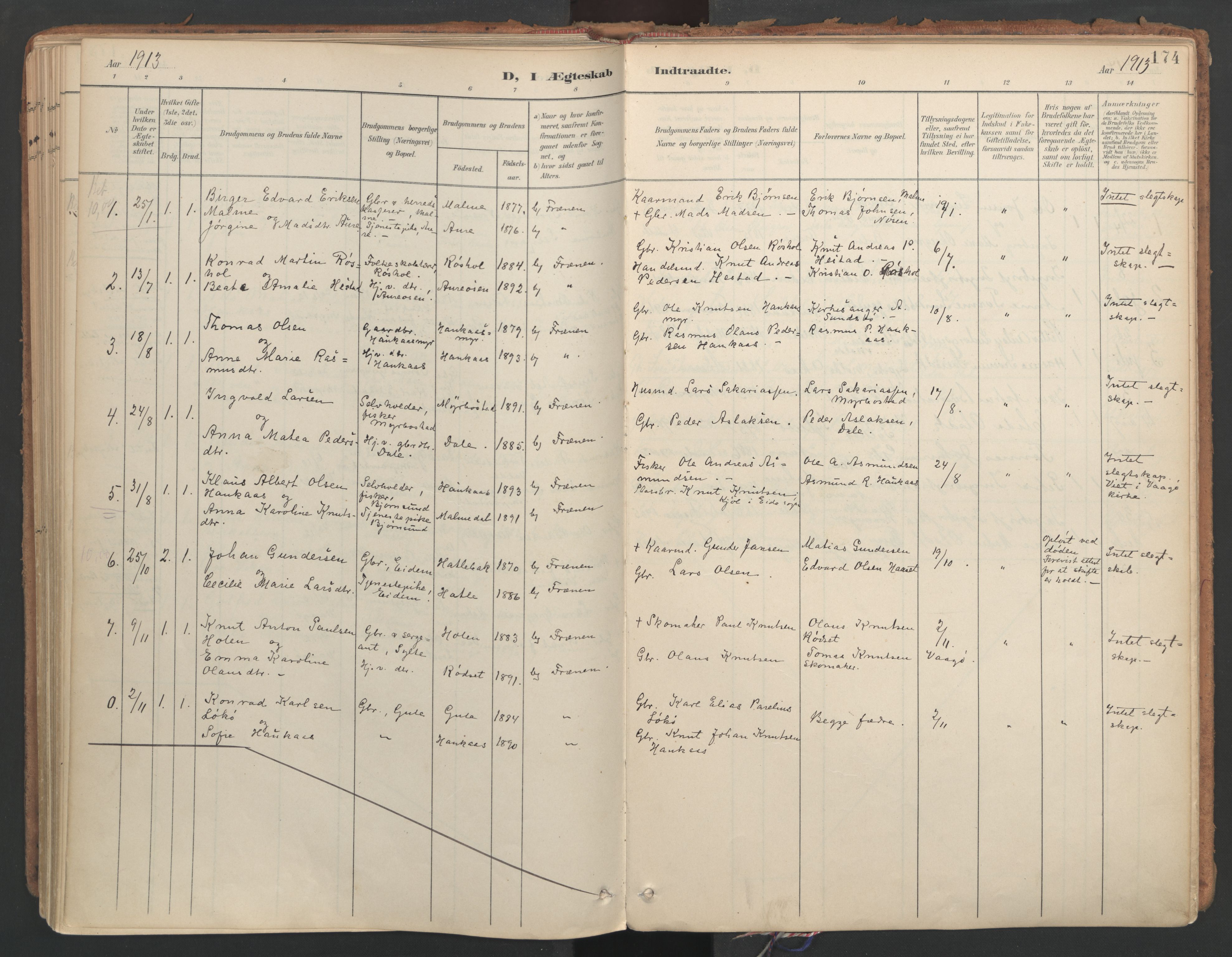 Ministerialprotokoller, klokkerbøker og fødselsregistre - Møre og Romsdal, AV/SAT-A-1454/564/L0741: Parish register (official) no. 564A02, 1900-1976, p. 174