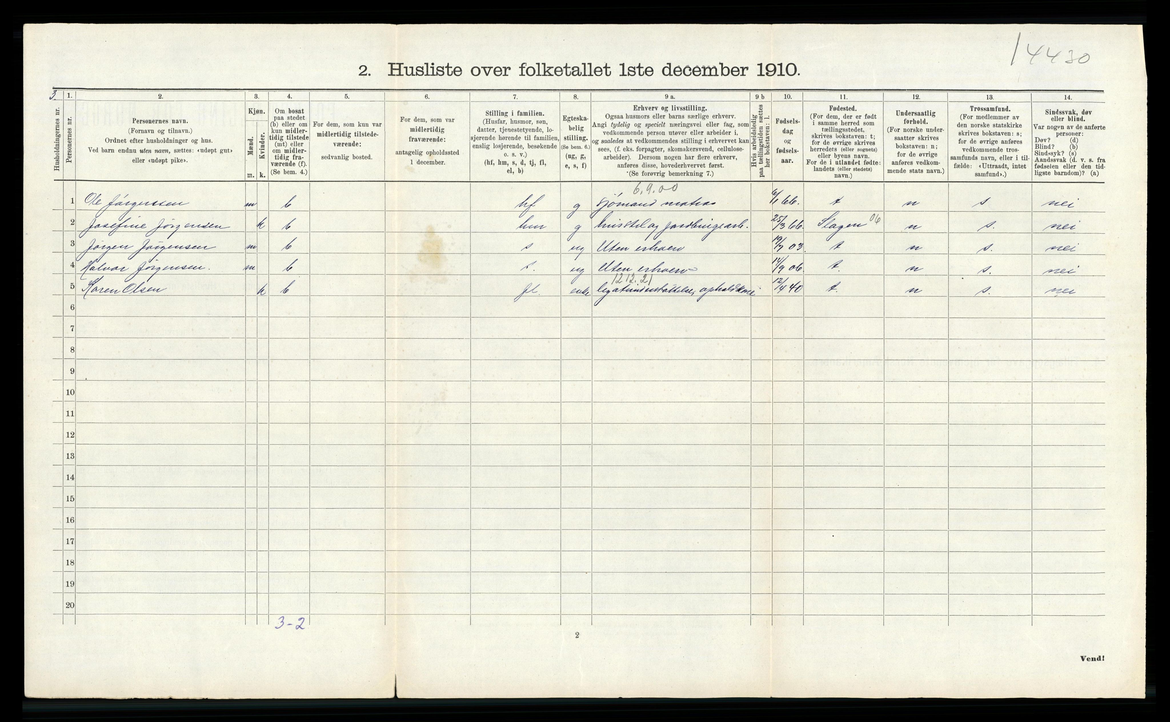RA, 1910 census for Tjøme, 1910, p. 216