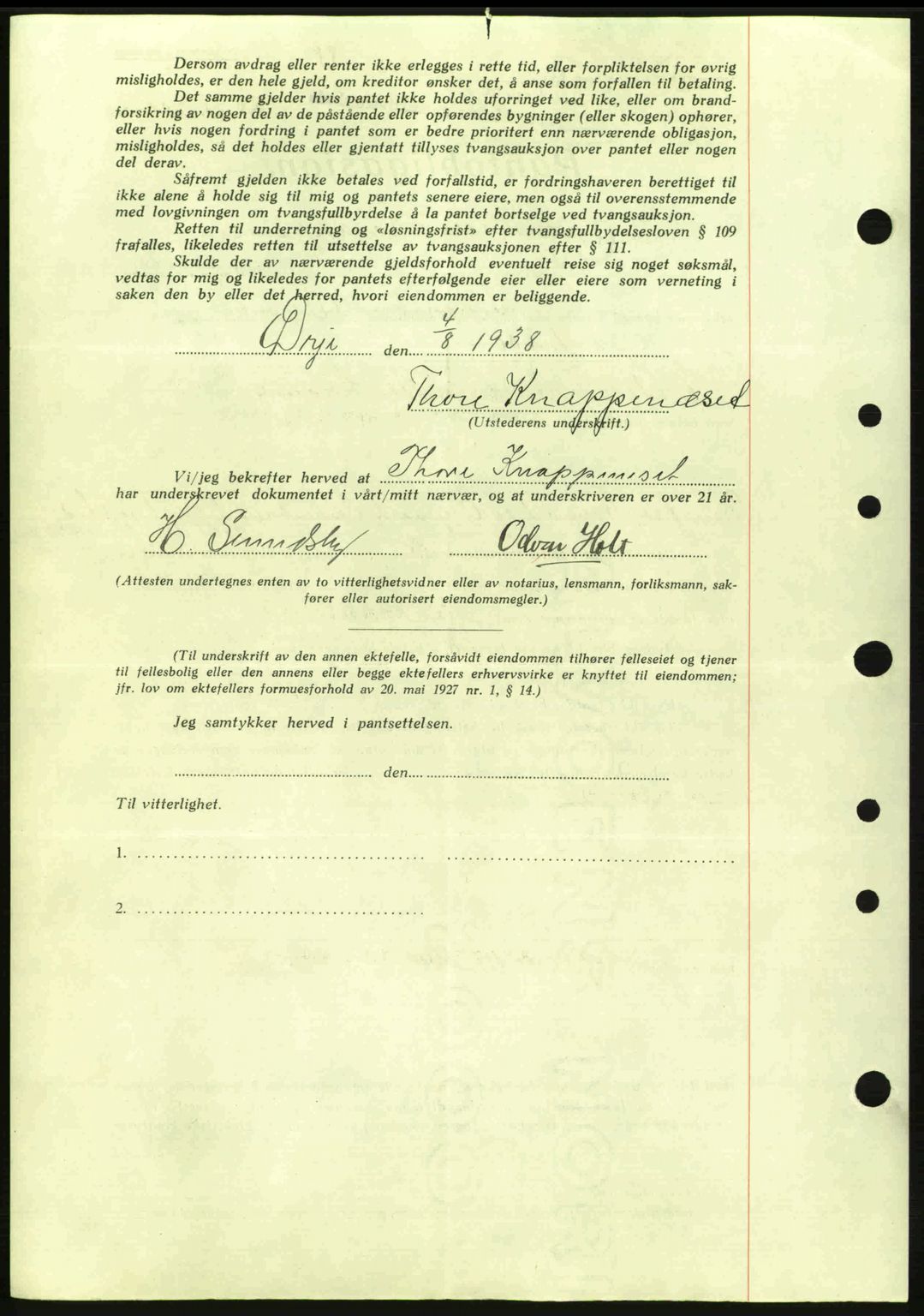 Idd og Marker sorenskriveri, AV/SAO-A-10283/G/Gb/Gbc/L0001: Mortgage book no. B1-3, 1936-1939, Diary no: : 986/1938