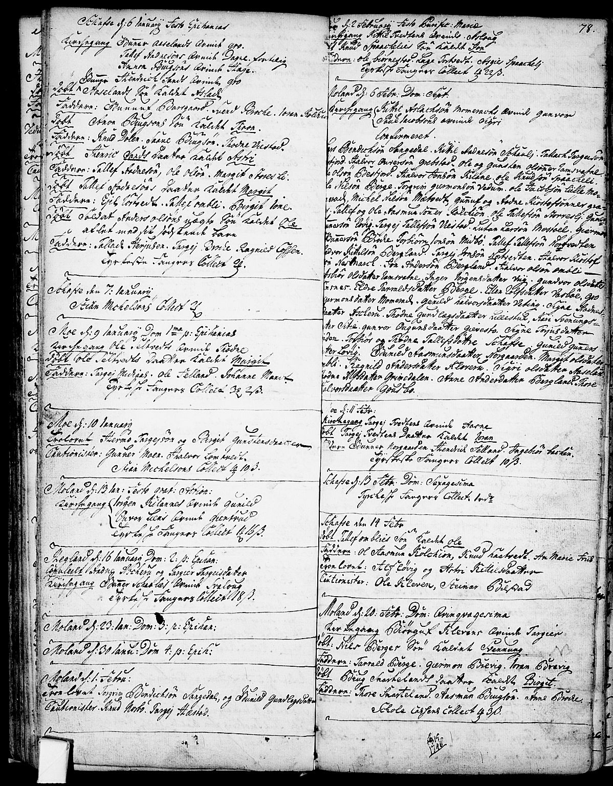 Fyresdal kirkebøker, SAKO/A-263/F/Fa/L0001: Parish register (official) no. I 1, 1724-1748, p. 78