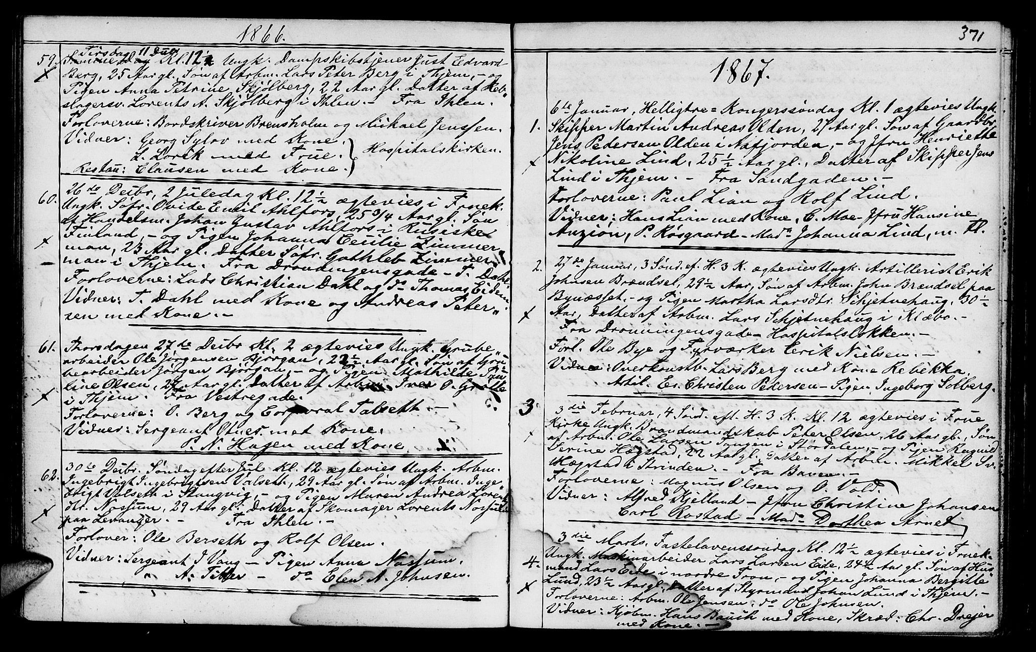 Ministerialprotokoller, klokkerbøker og fødselsregistre - Sør-Trøndelag, SAT/A-1456/602/L0140: Parish register (copy) no. 602C08, 1864-1872, p. 370-371