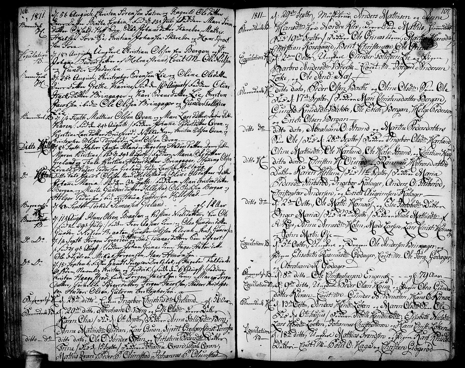 Botne kirkebøker, AV/SAKO-A-340/F/Fa/L0003: Parish register (official) no. I 3 /1, 1792-1844, p. 106-107