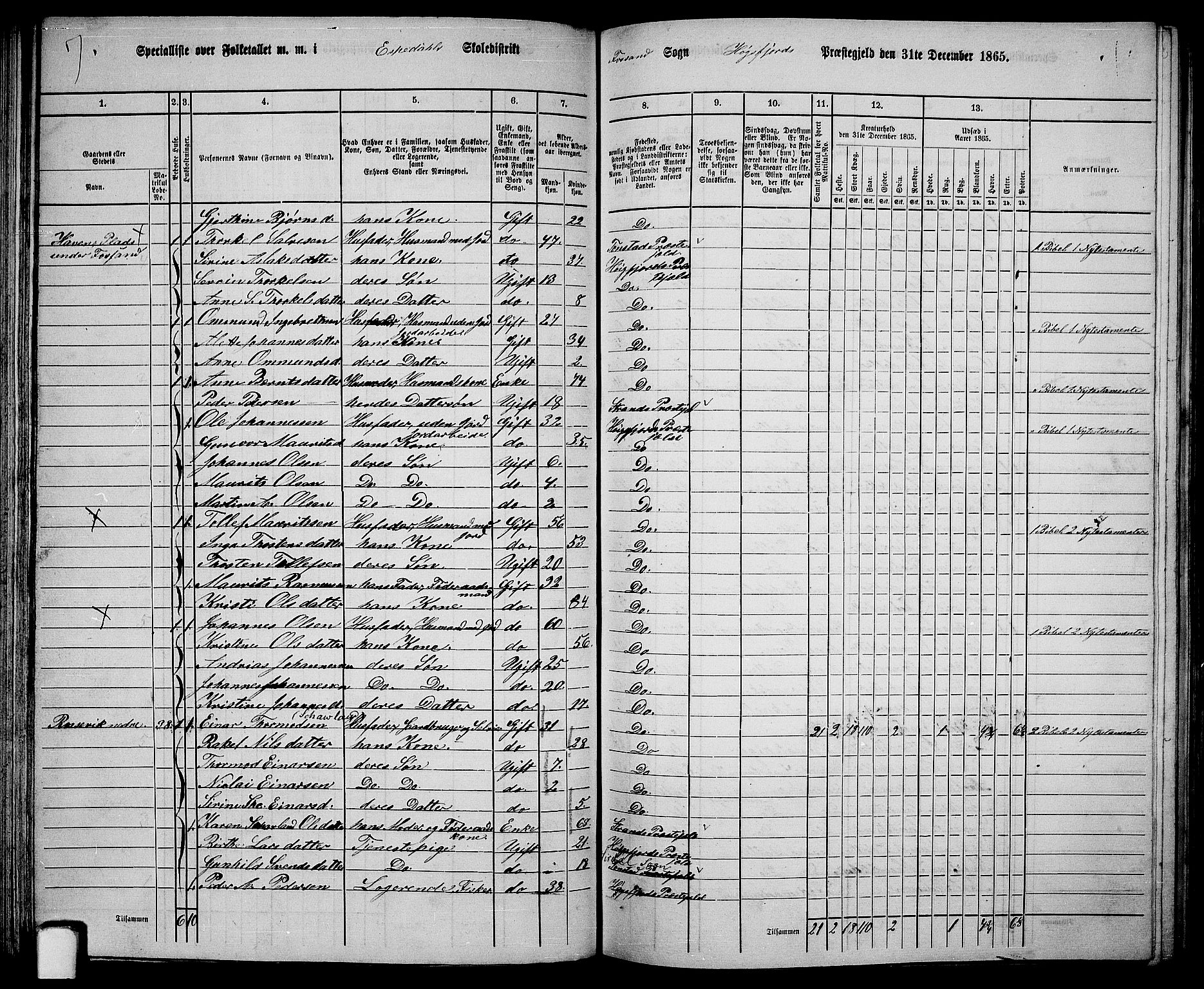 RA, 1865 census for Høgsfjord, 1865, p. 54