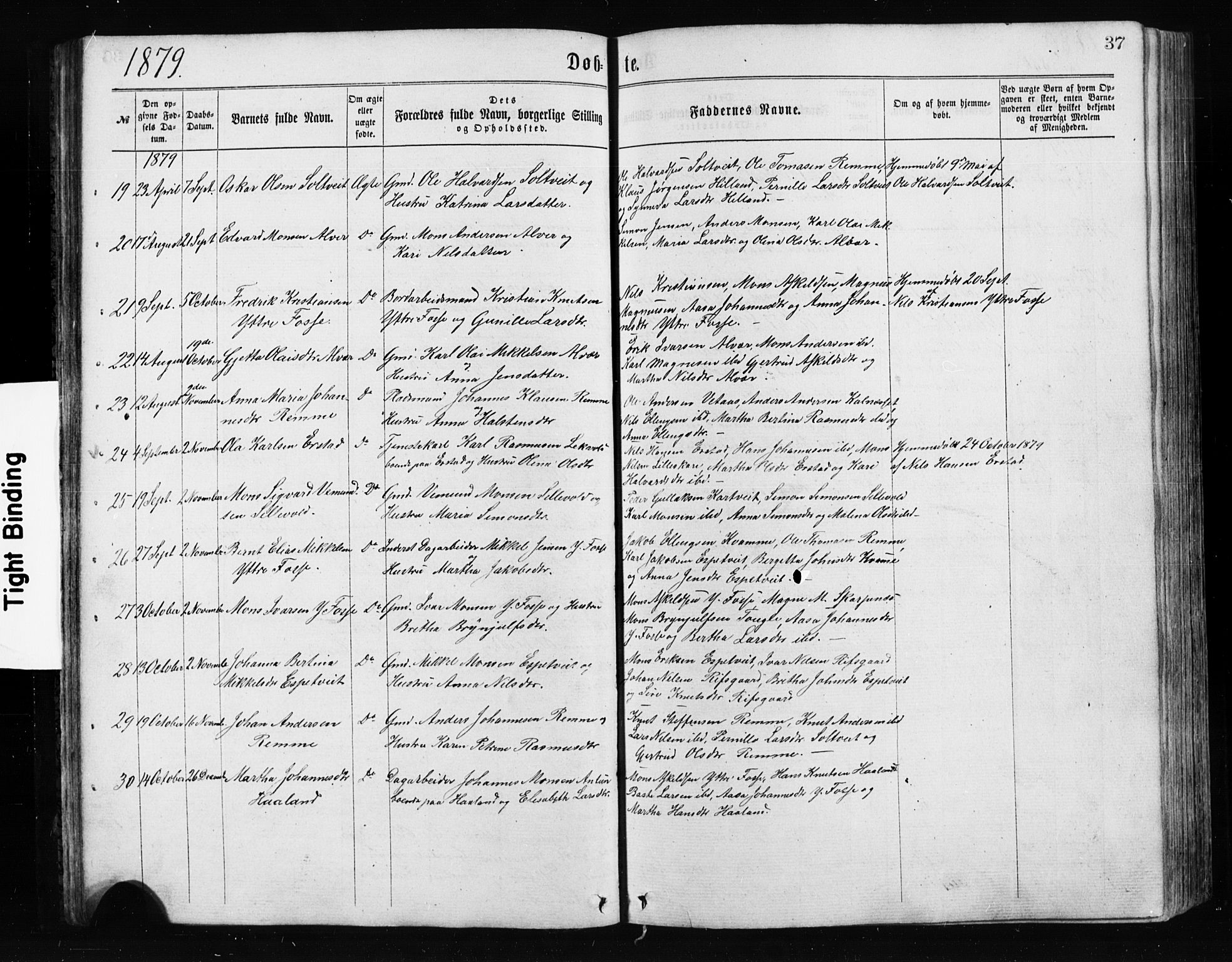 Alversund Sokneprestembete, AV/SAB-A-73901/H/Ha/Hab: Parish register (copy) no. A 2, 1864-1905, p. 37