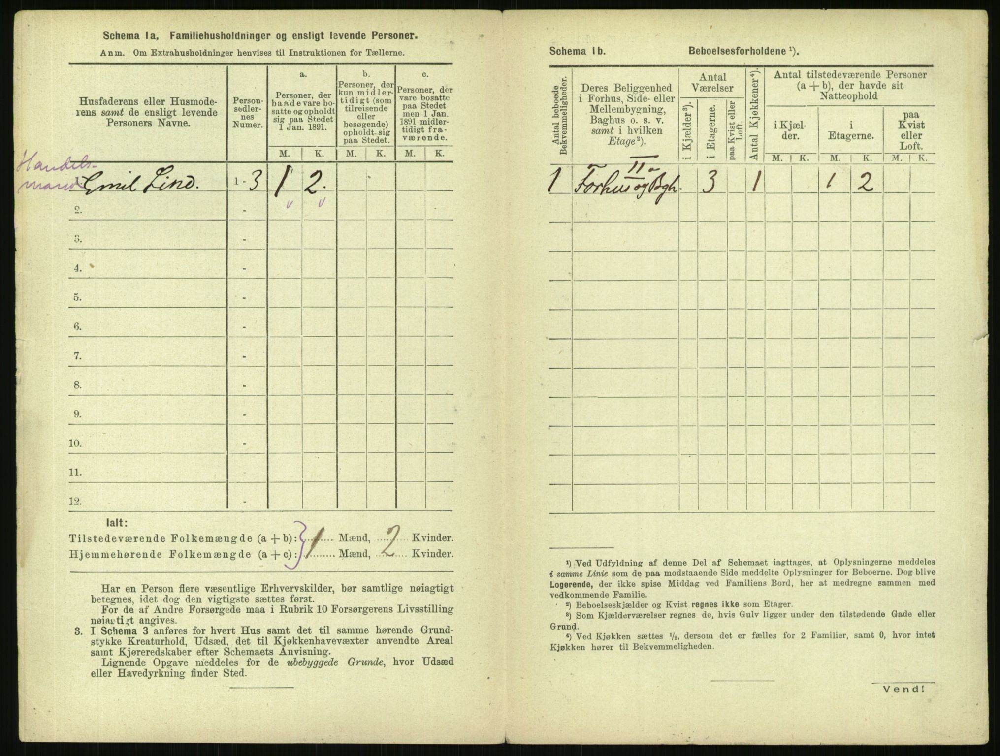 RA, 1891 census for 0301 Kristiania, 1891, p. 3988