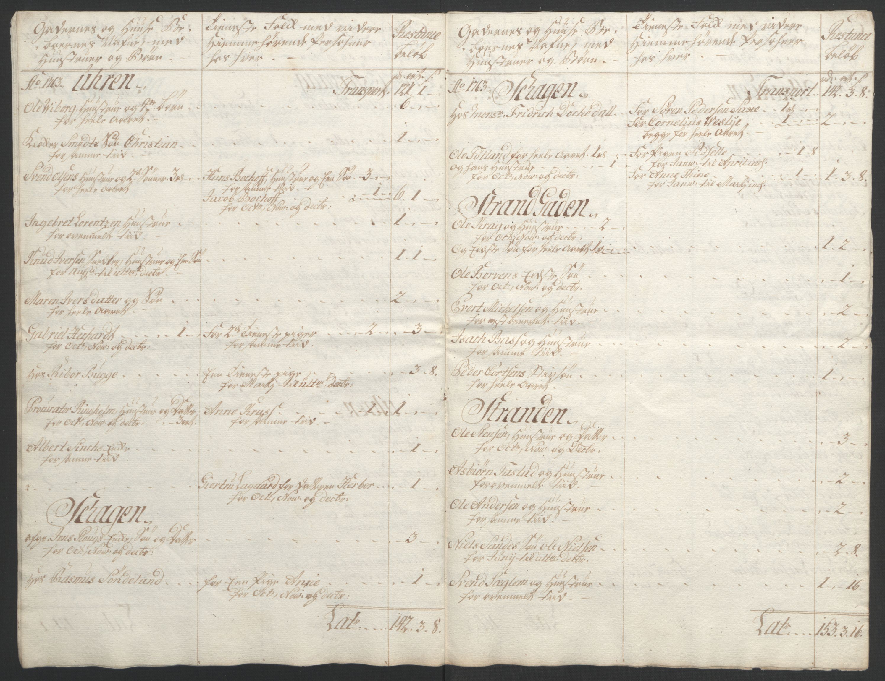 Rentekammeret inntil 1814, Realistisk ordnet avdeling, AV/RA-EA-4070/Ol/L0015/0001: [Gg 10]: Ekstraskatten, 23.09.1762. Stavanger by, Jæren og Dalane, Bergen / Stavanger , 1762-1764, p. 79