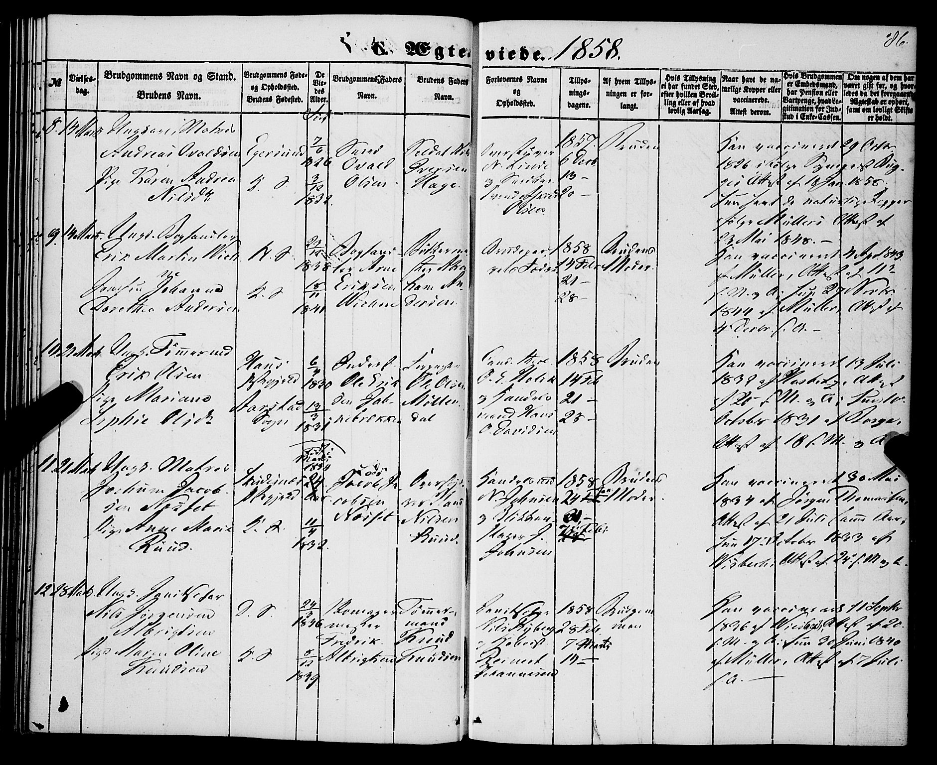 Korskirken sokneprestembete, AV/SAB-A-76101/H/Haa/L0035: Parish register (official) no. D 2, 1852-1867, p. 86