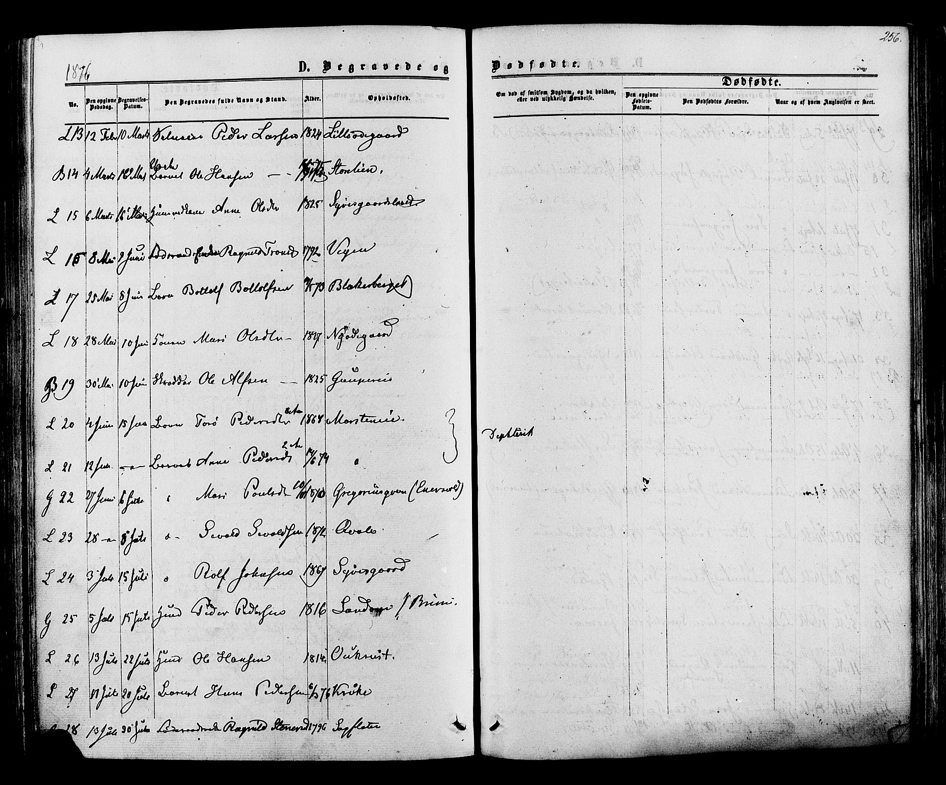 Lom prestekontor, AV/SAH-PREST-070/K/L0007: Parish register (official) no. 7, 1863-1884, p. 256