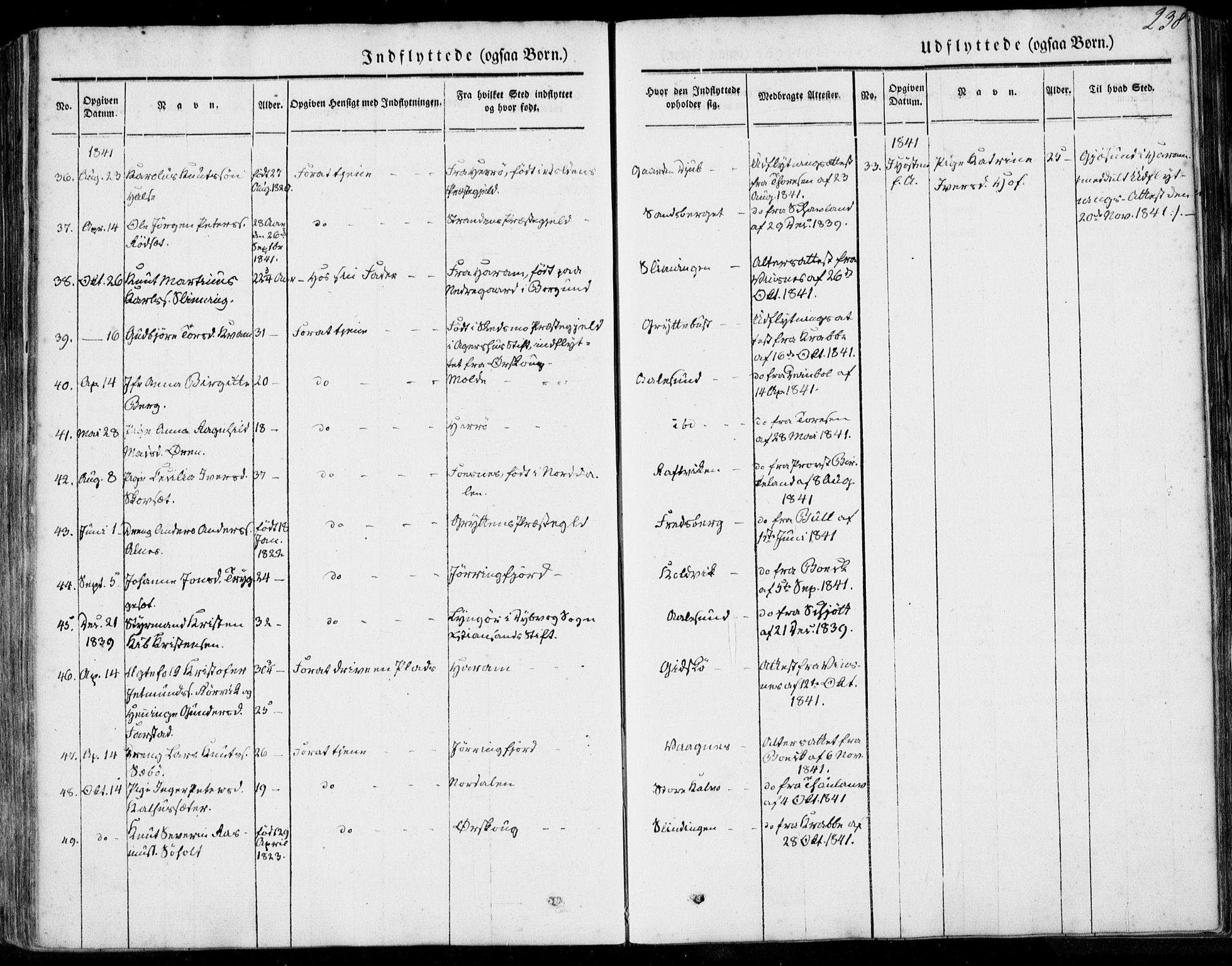 Ministerialprotokoller, klokkerbøker og fødselsregistre - Møre og Romsdal, AV/SAT-A-1454/528/L0396: Parish register (official) no. 528A07, 1839-1847, p. 238