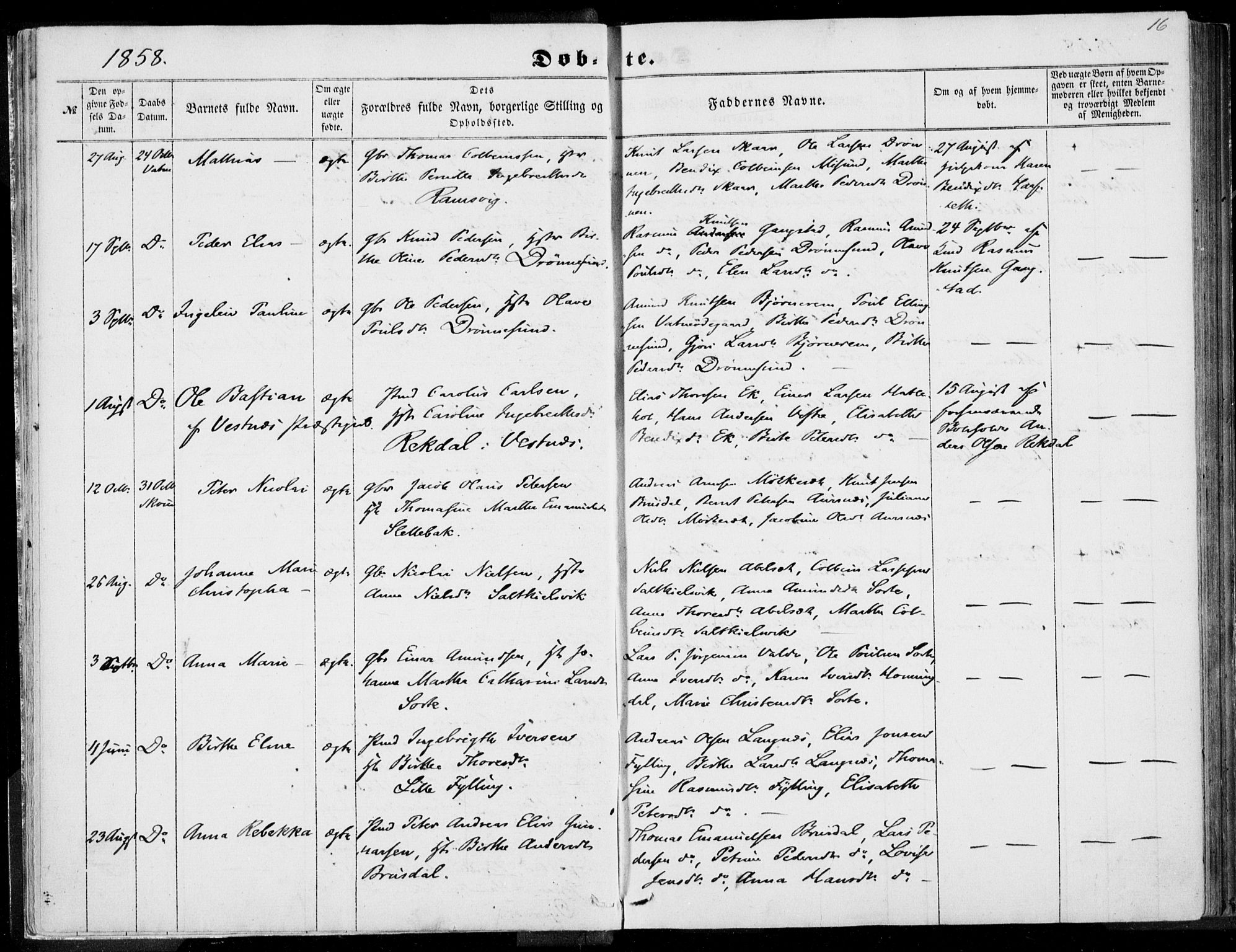 Ministerialprotokoller, klokkerbøker og fødselsregistre - Møre og Romsdal, AV/SAT-A-1454/524/L0354: Parish register (official) no. 524A06, 1857-1863, p. 16