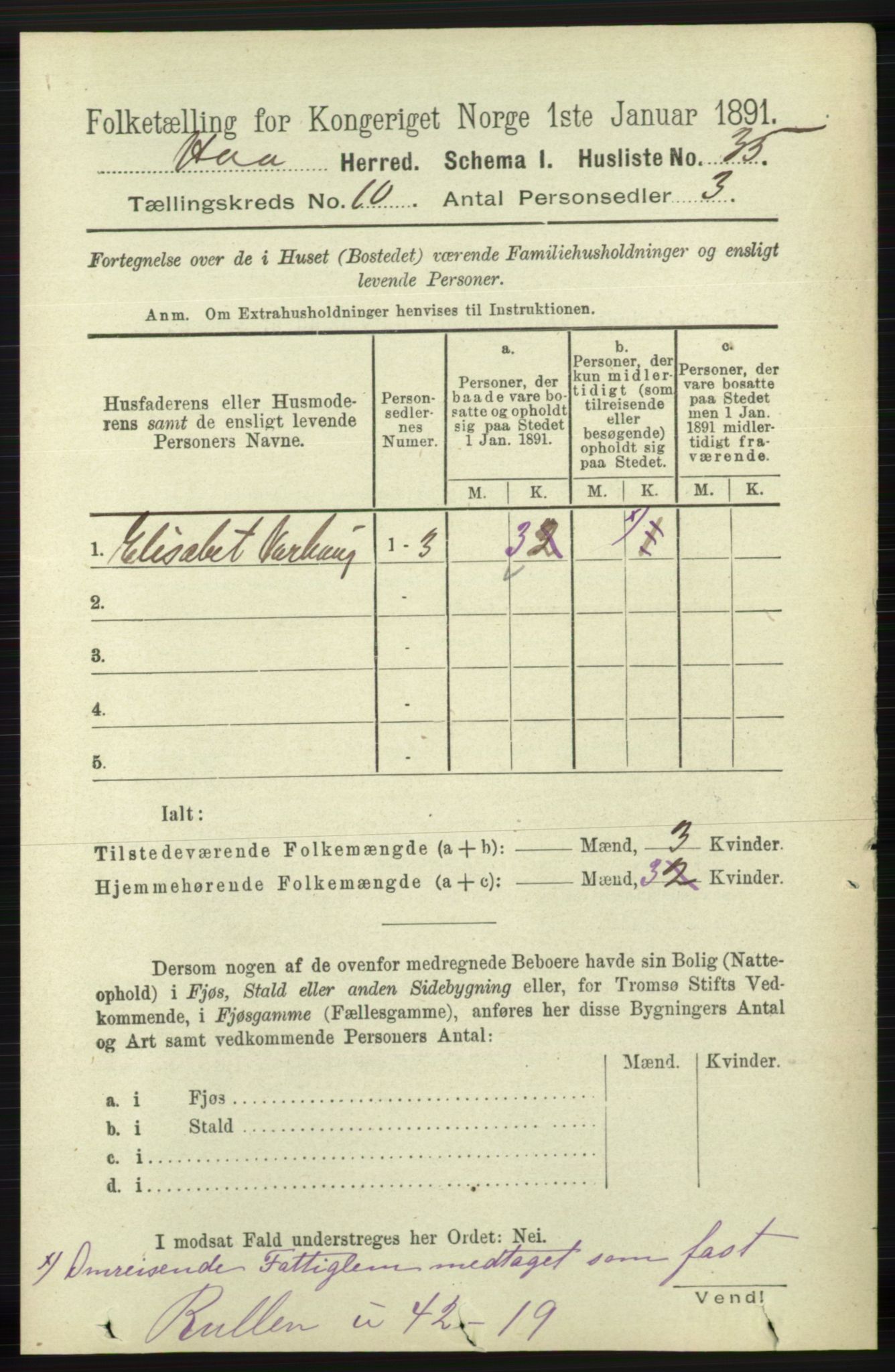 RA, 1891 census for 1119 Hå, 1891, p. 2406