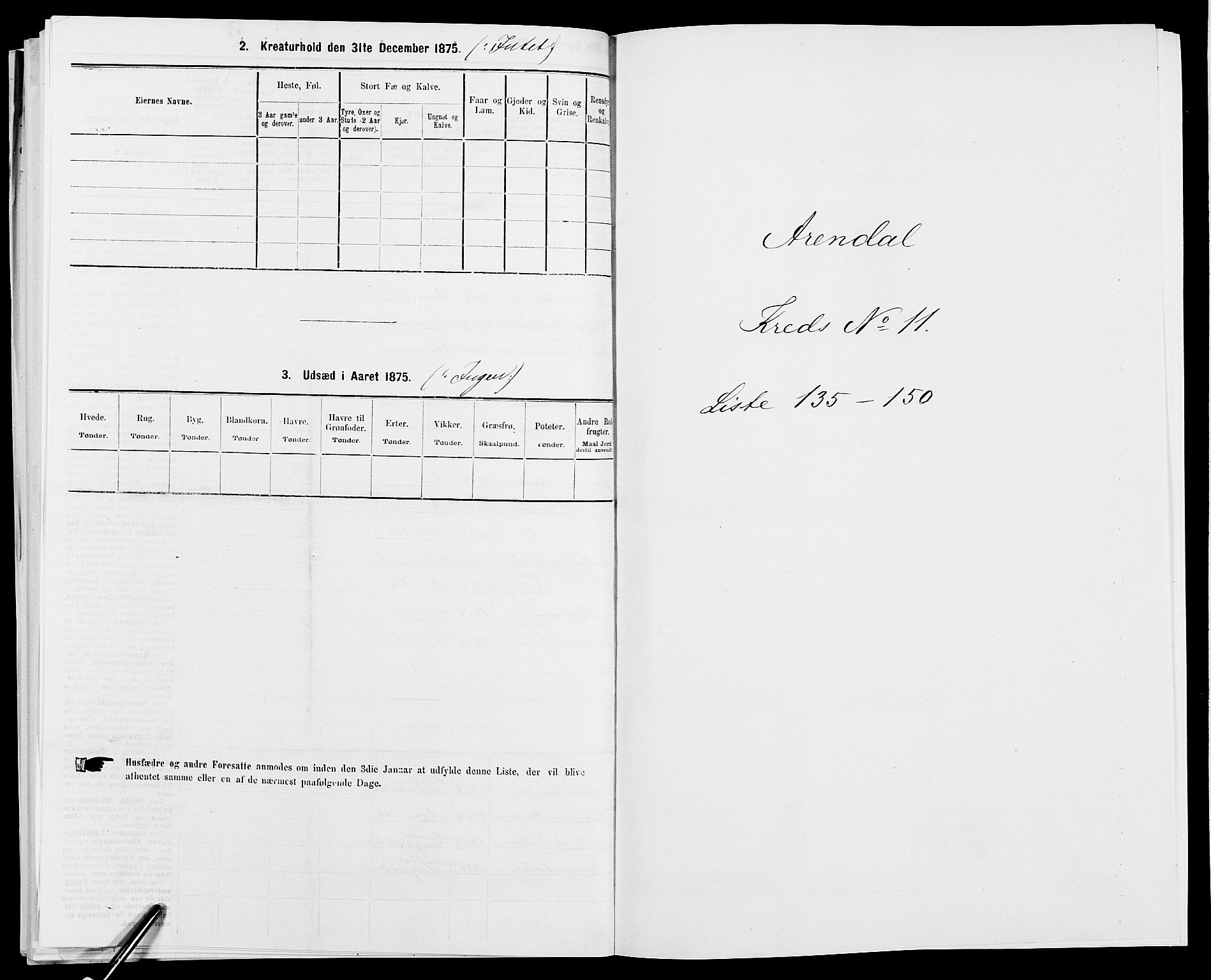 SAK, 1875 census for 0903P Arendal, 1875, p. 323