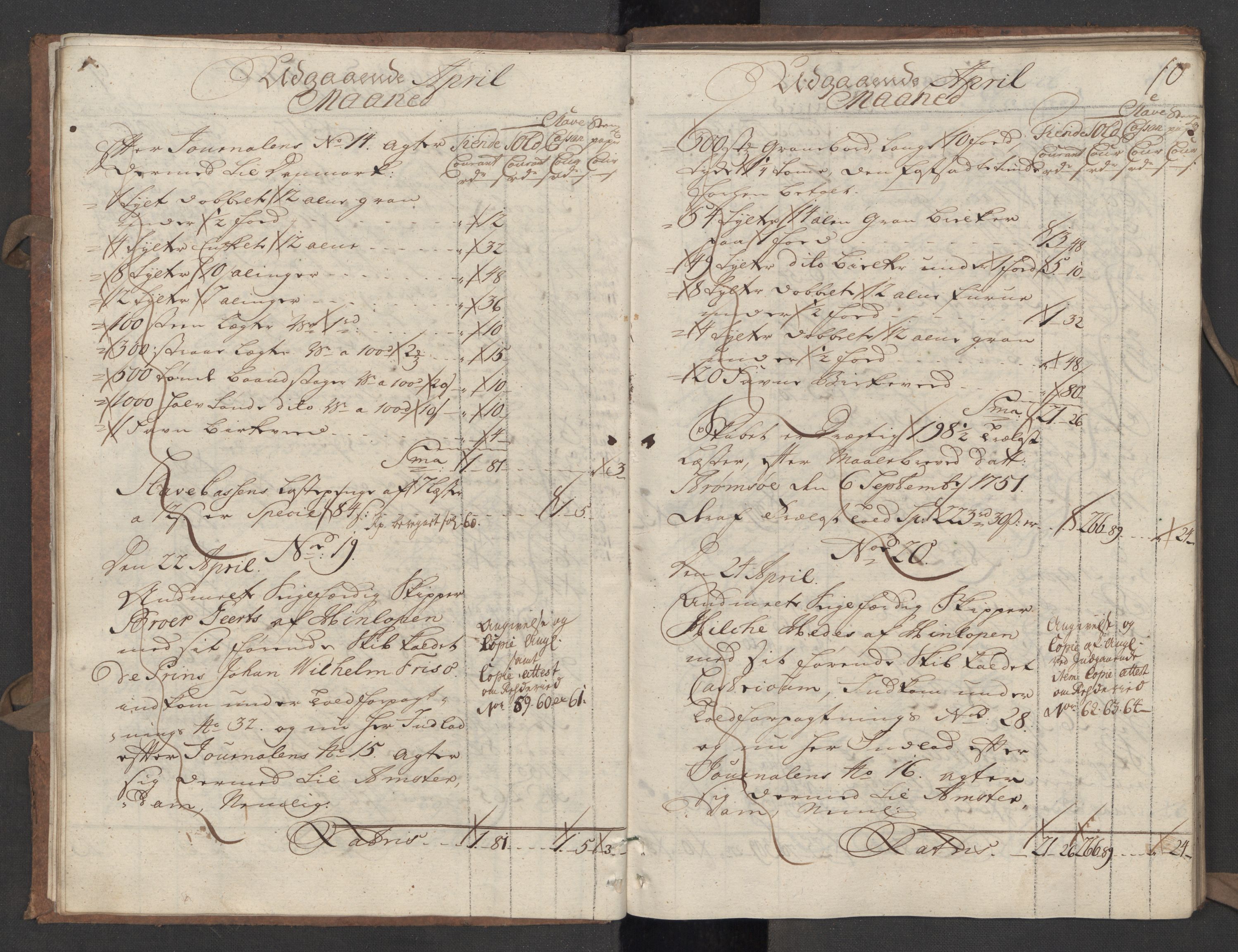 Generaltollkammeret, tollregnskaper, AV/RA-EA-5490/R09/L0022/0001: Tollregnskaper Holmestrand / Utgående hovedtollbok, 1756, p. 9b-10a