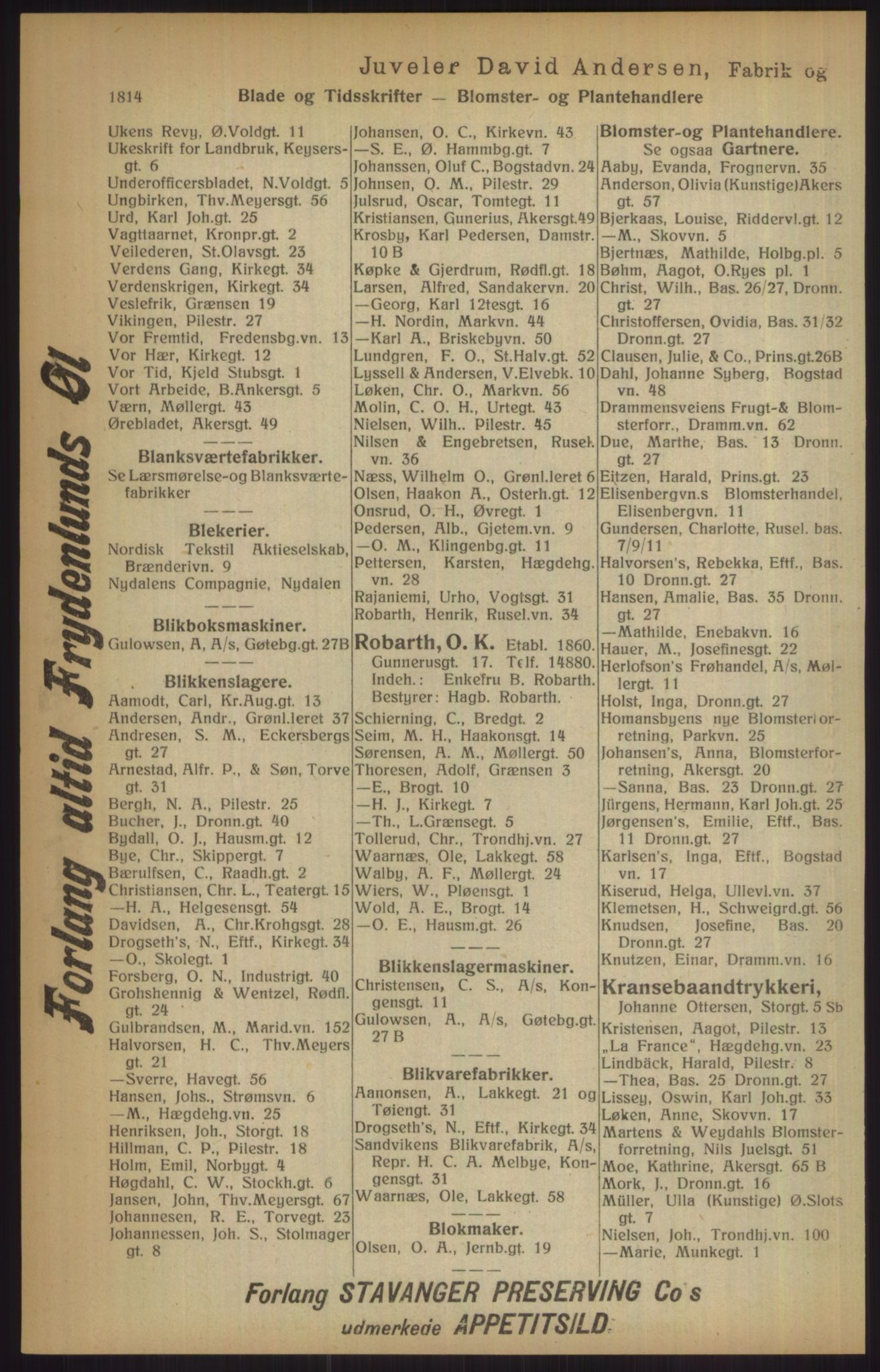 Kristiania/Oslo adressebok, PUBL/-, 1915, p. 1814