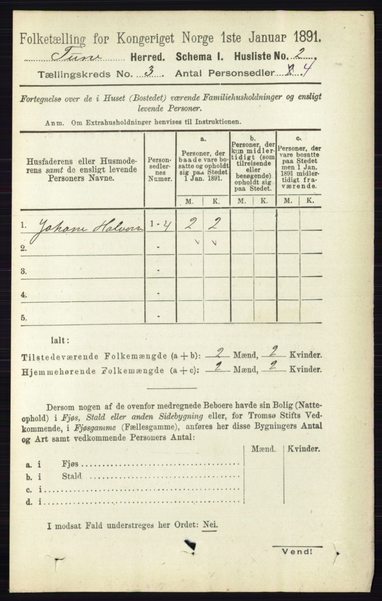 RA, 1891 census for 0130 Tune, 1891, p. 1401